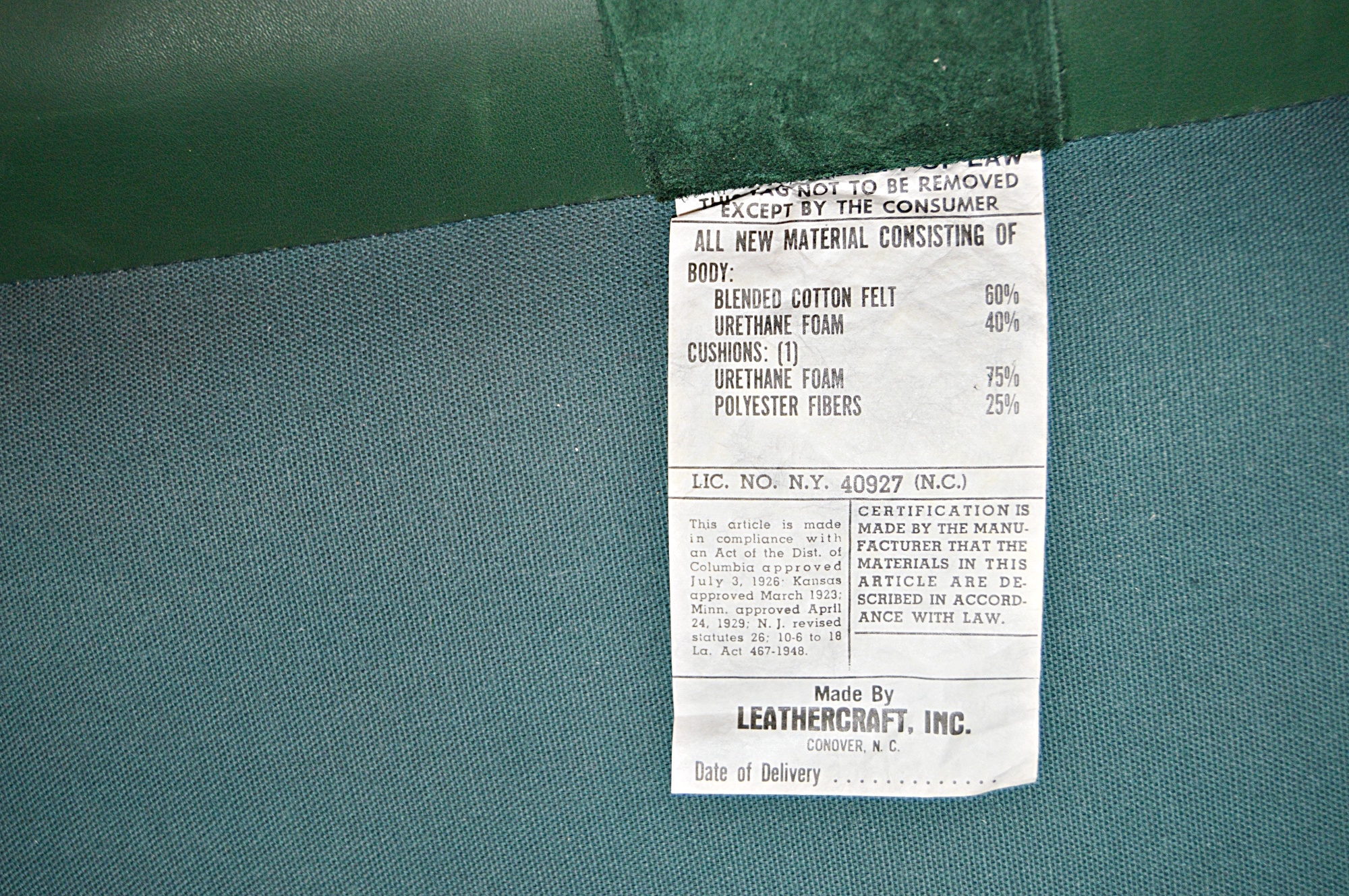 Chippendale Style Ball and Claw Green Leather Wingback Chair