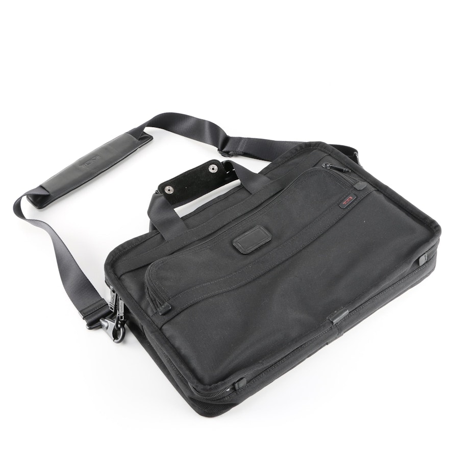 Tumi Black Canvas Laptop Briefcase