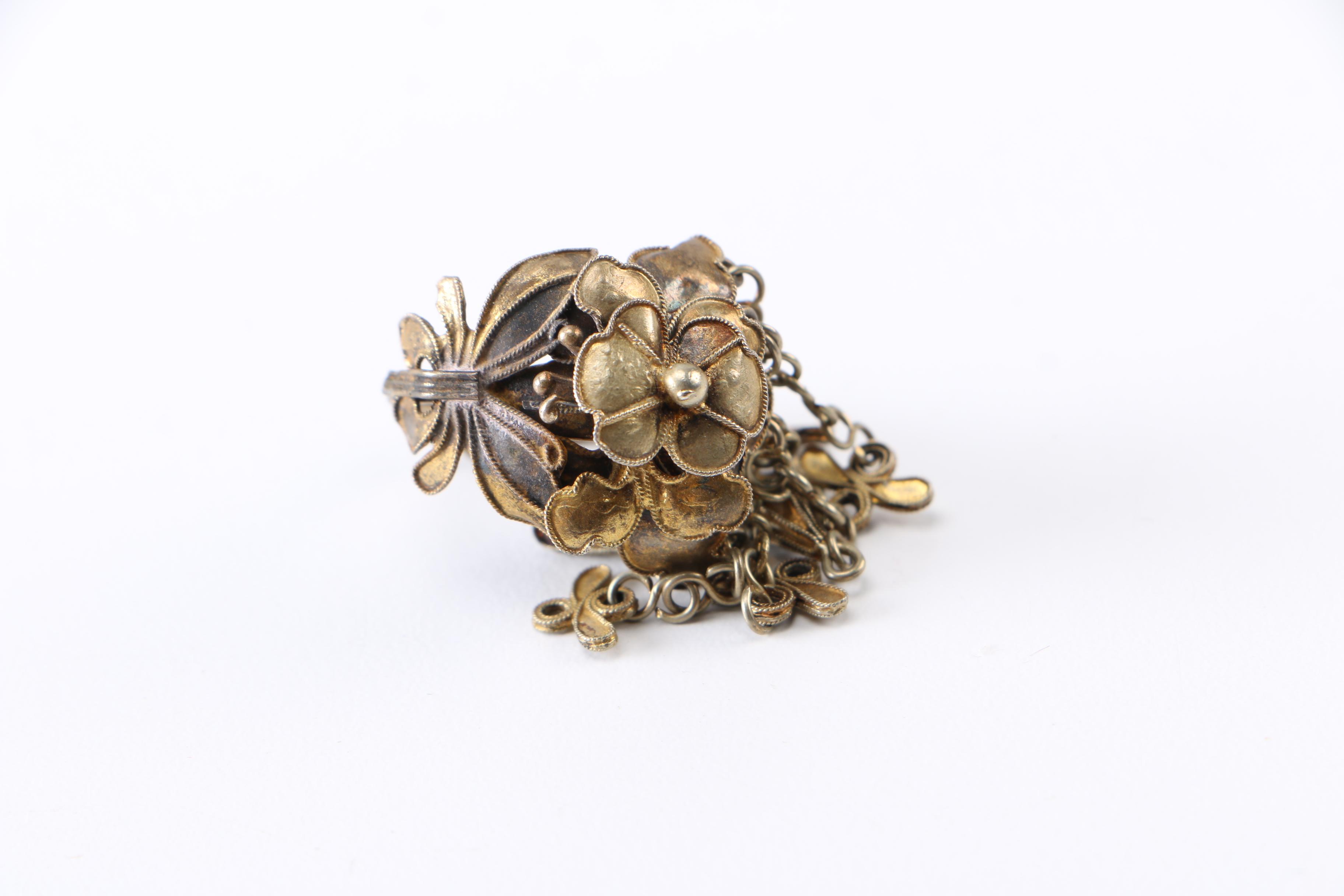 Vintage Sterling Jewelry Including Fan Brooch With Tigers Eye