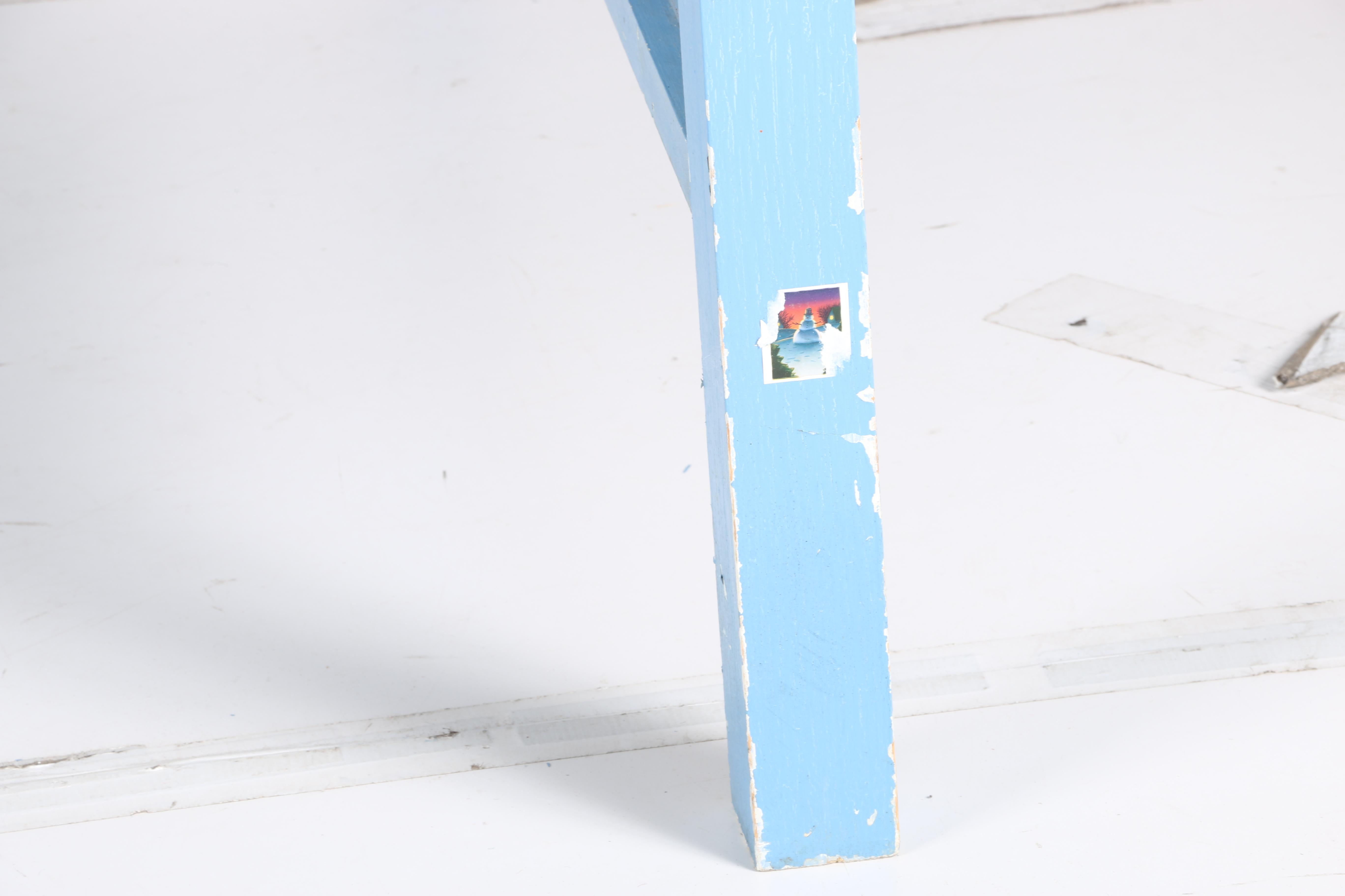 Hand-Painted Child's Bed and Wall Shelf by William Eastburn