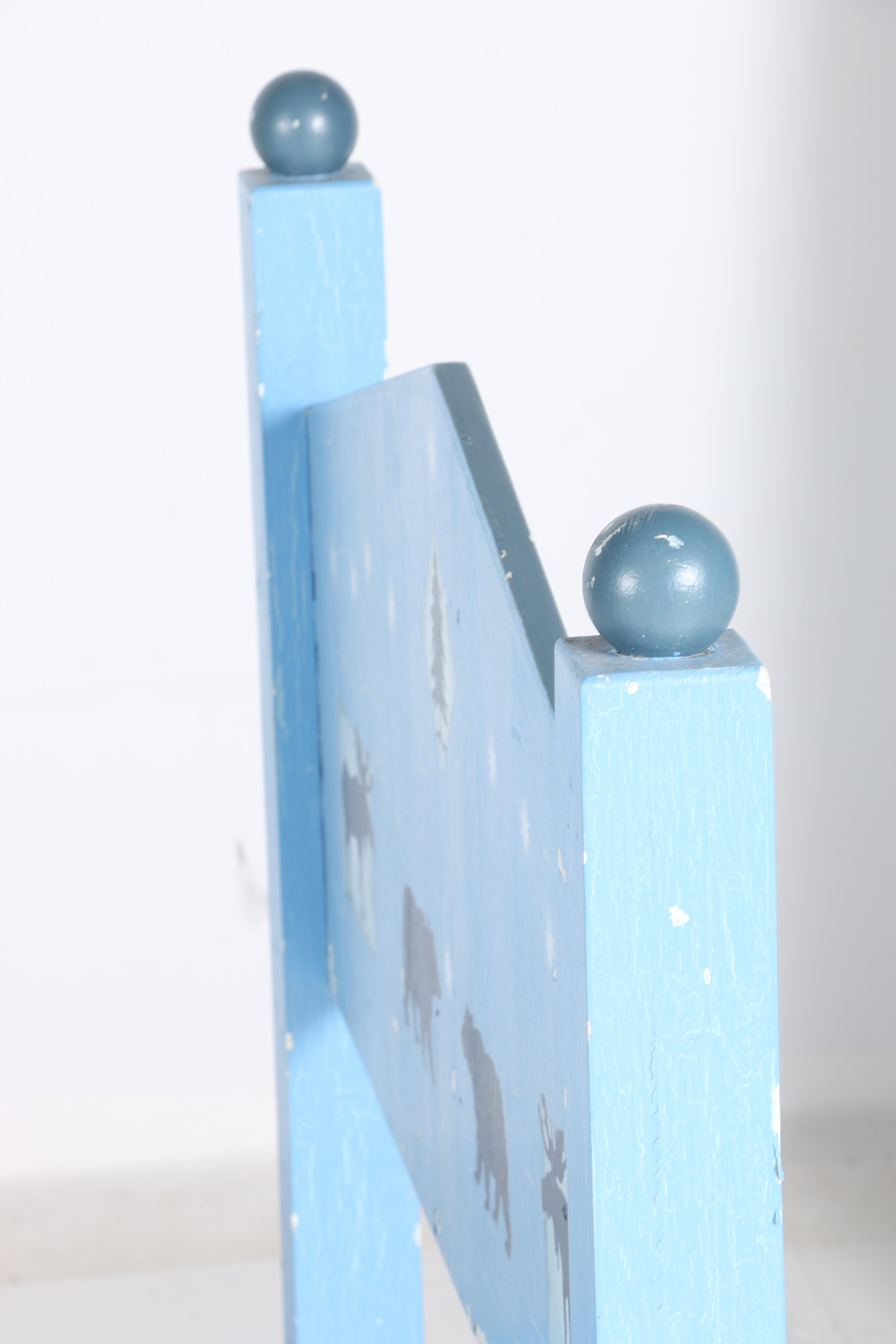 Hand-Painted Child's Bed and Wall Shelf by William Eastburn