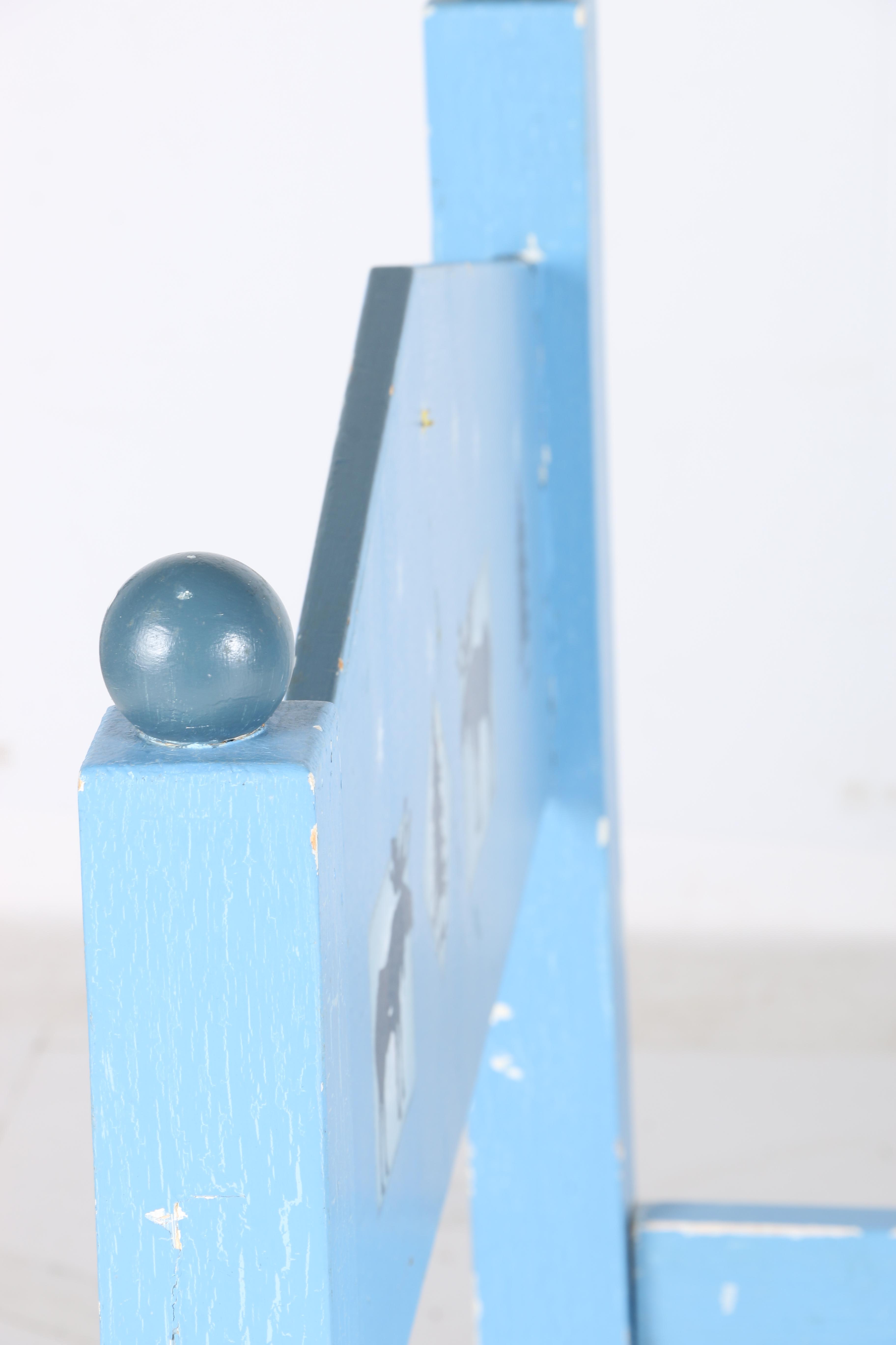 Hand-Painted Child's Bed and Wall Shelf by William Eastburn