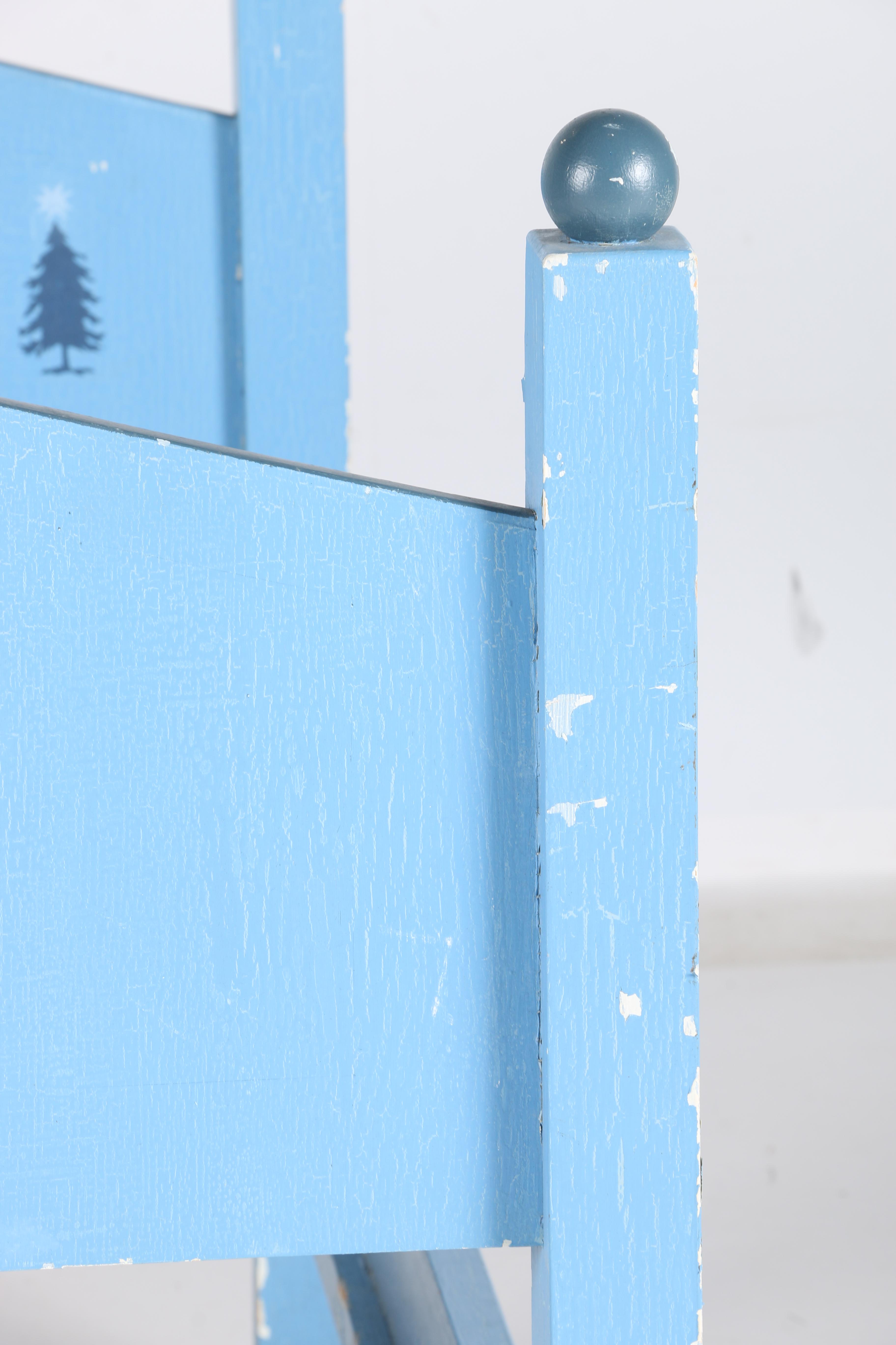 Hand-Painted Child's Bed and Wall Shelf by William Eastburn