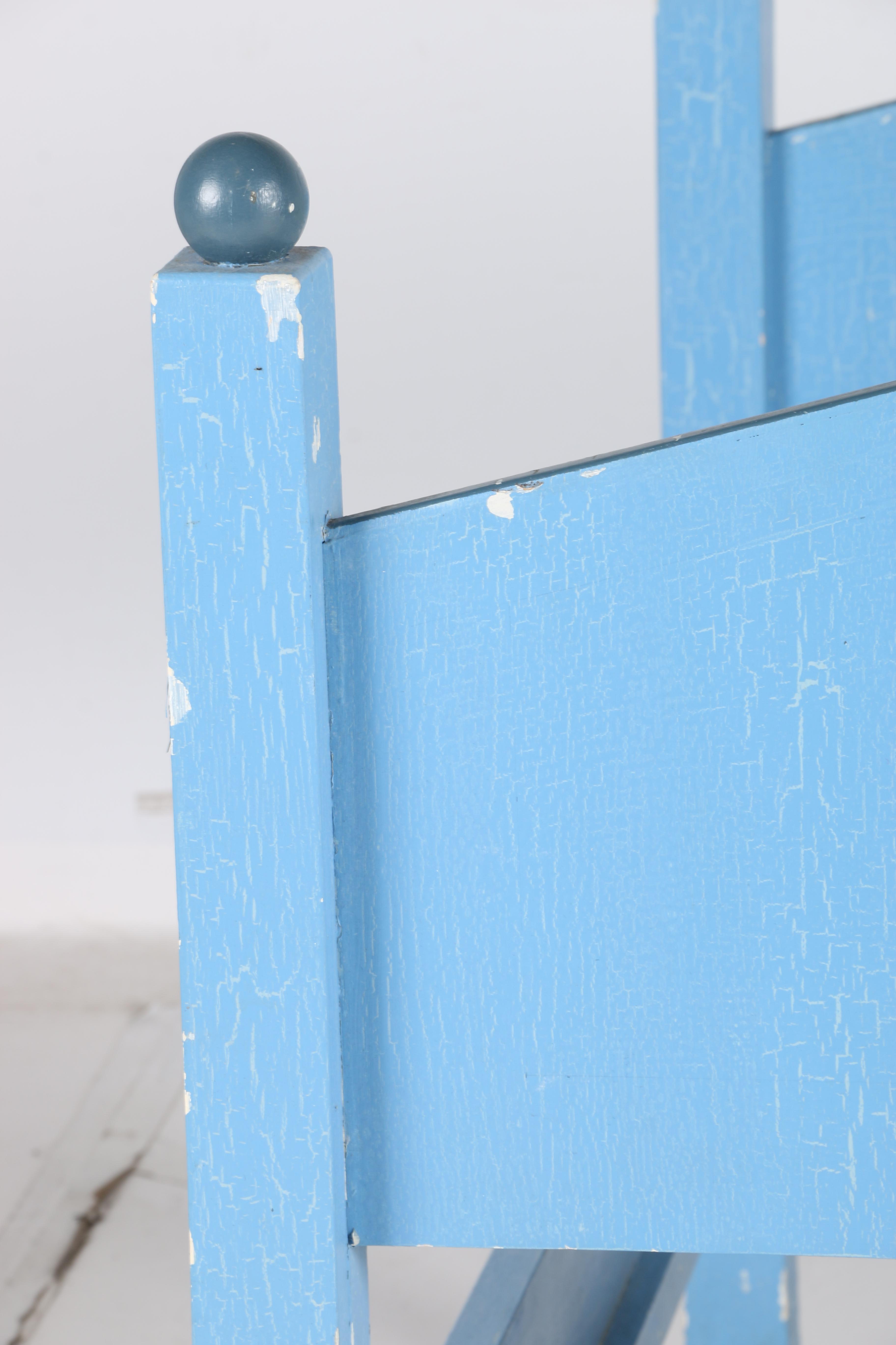 Hand-Painted Child's Bed and Wall Shelf by William Eastburn