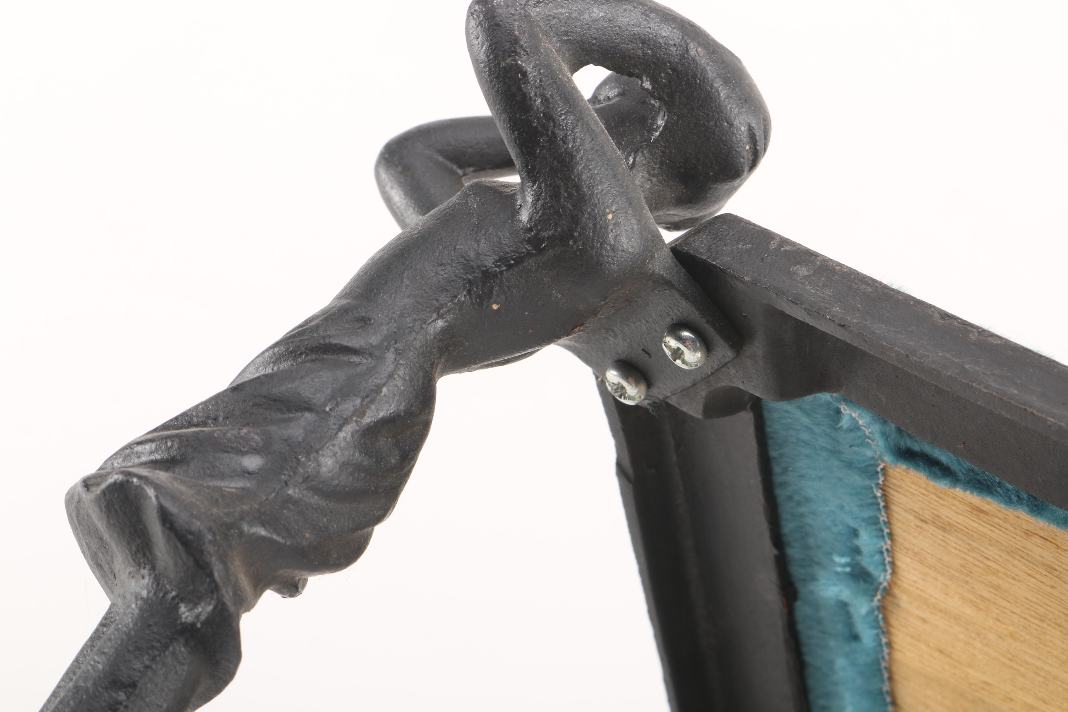 Matching Cast Iron Art Deco Footstools With Artistic Figural Legs