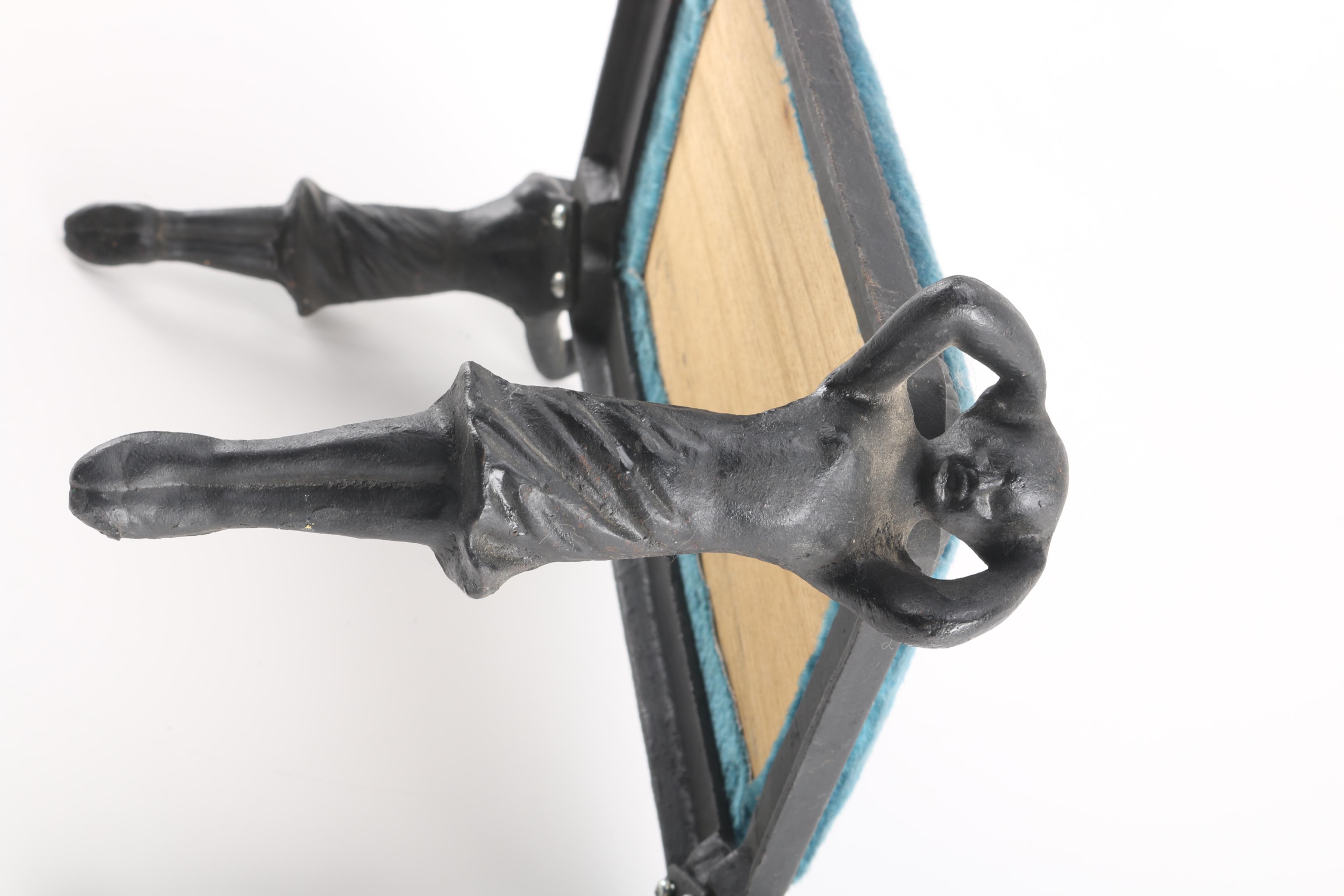 Matching Cast Iron Art Deco Footstools With Artistic Figural Legs