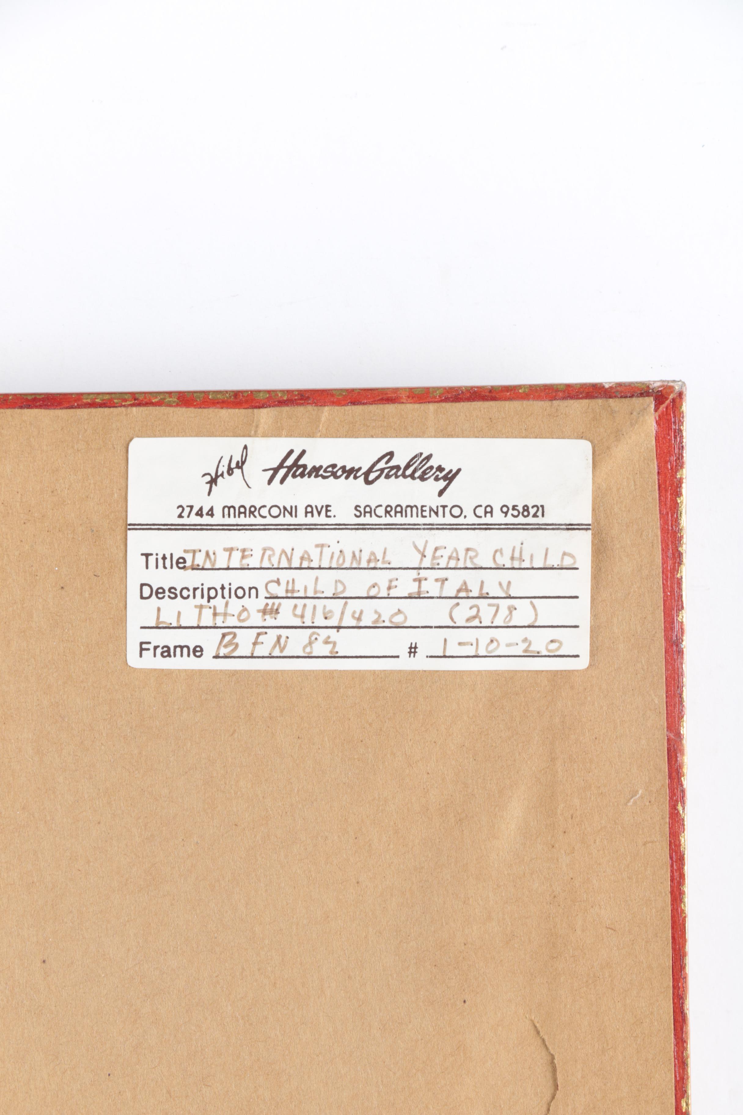 Edna Hibel Limited Edition Hand-Colored Lithograph of Child