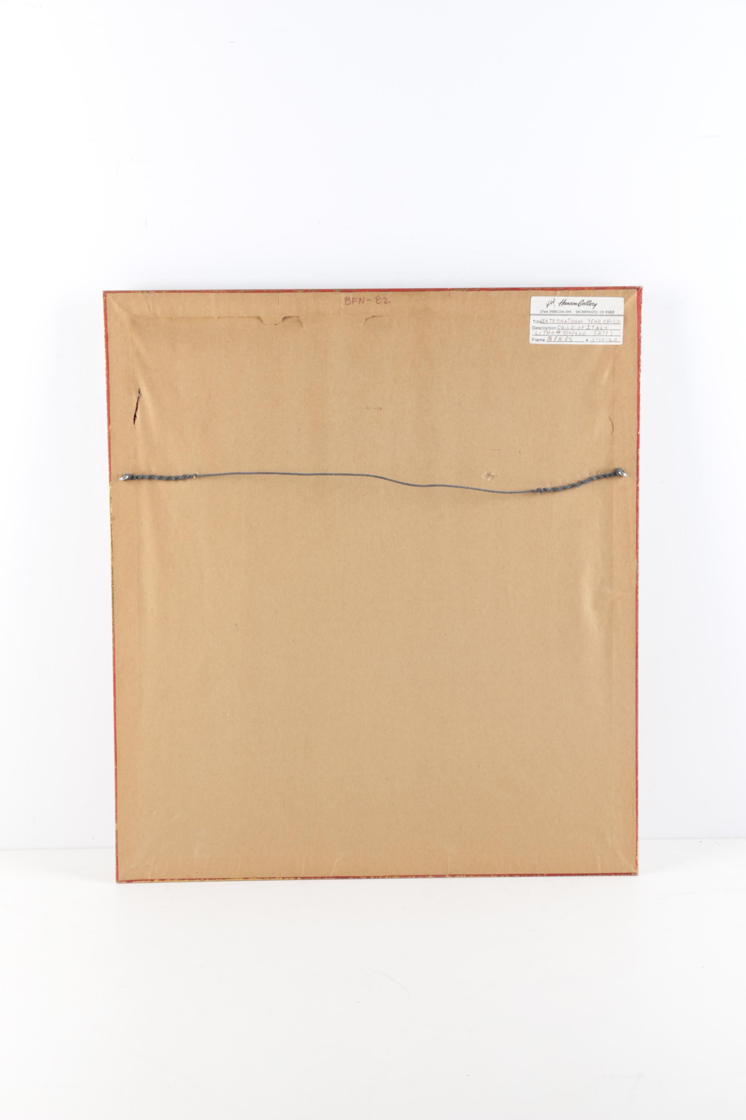 Edna Hibel Limited Edition Hand-Colored Lithograph of Child