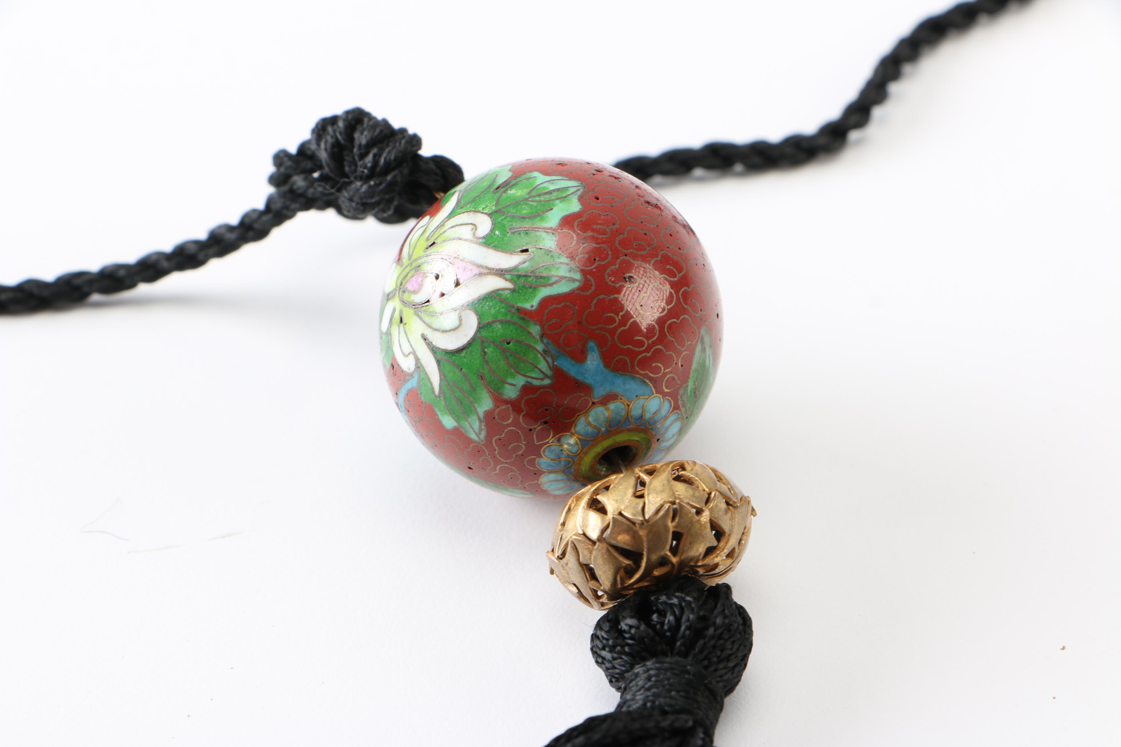 Circa 1940s-1960s Miriam Haskell Chinese Cloisonné Necklace