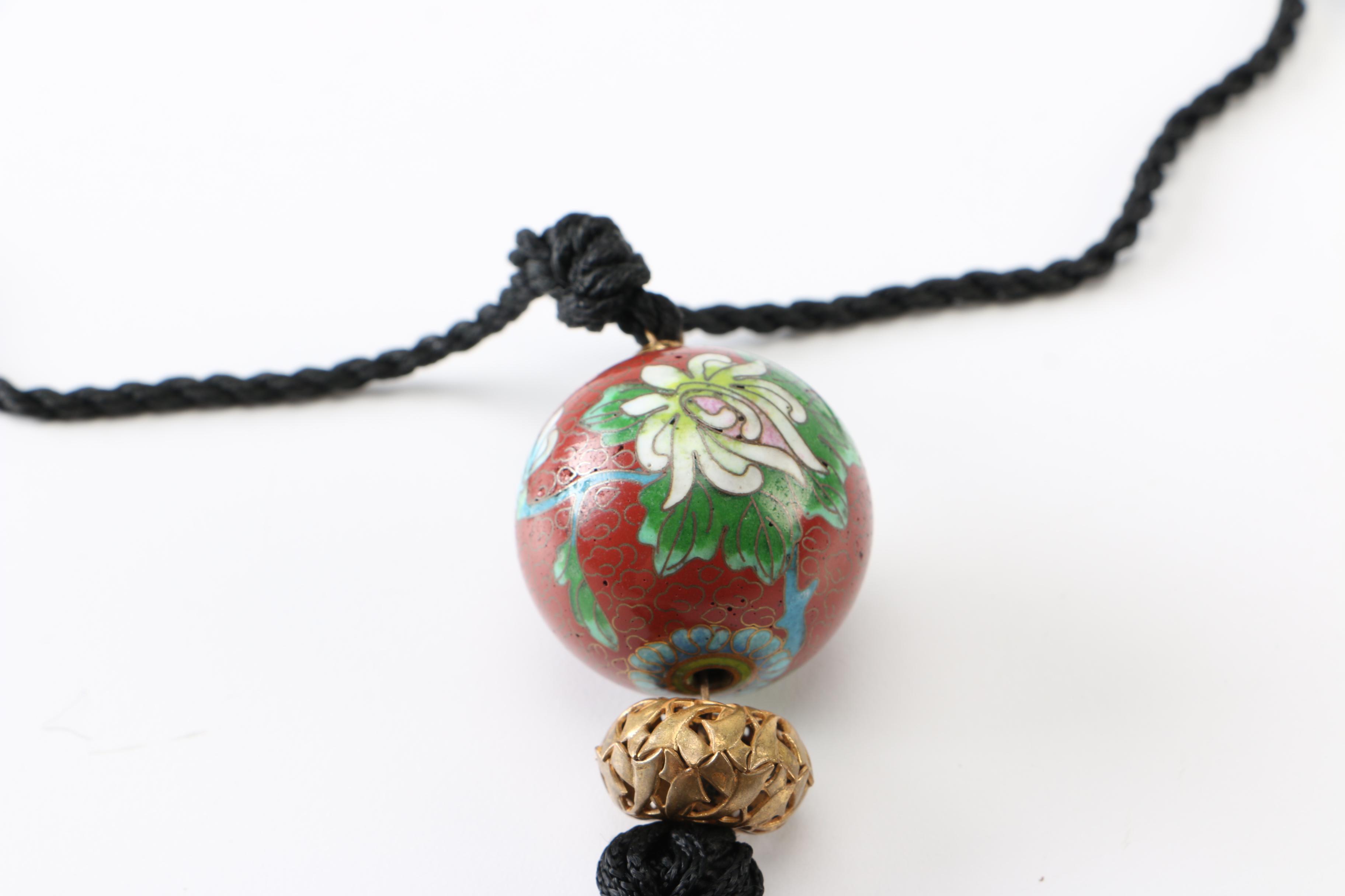 Circa 1940s-1960s Miriam Haskell Chinese Cloisonné Necklace