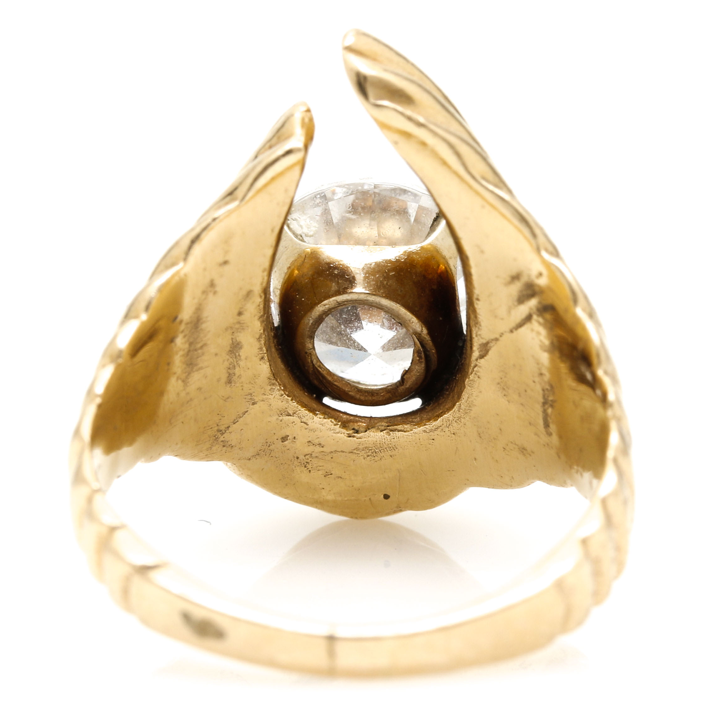 14K Yellow Gold Cubic Zirconia Abstract Ring