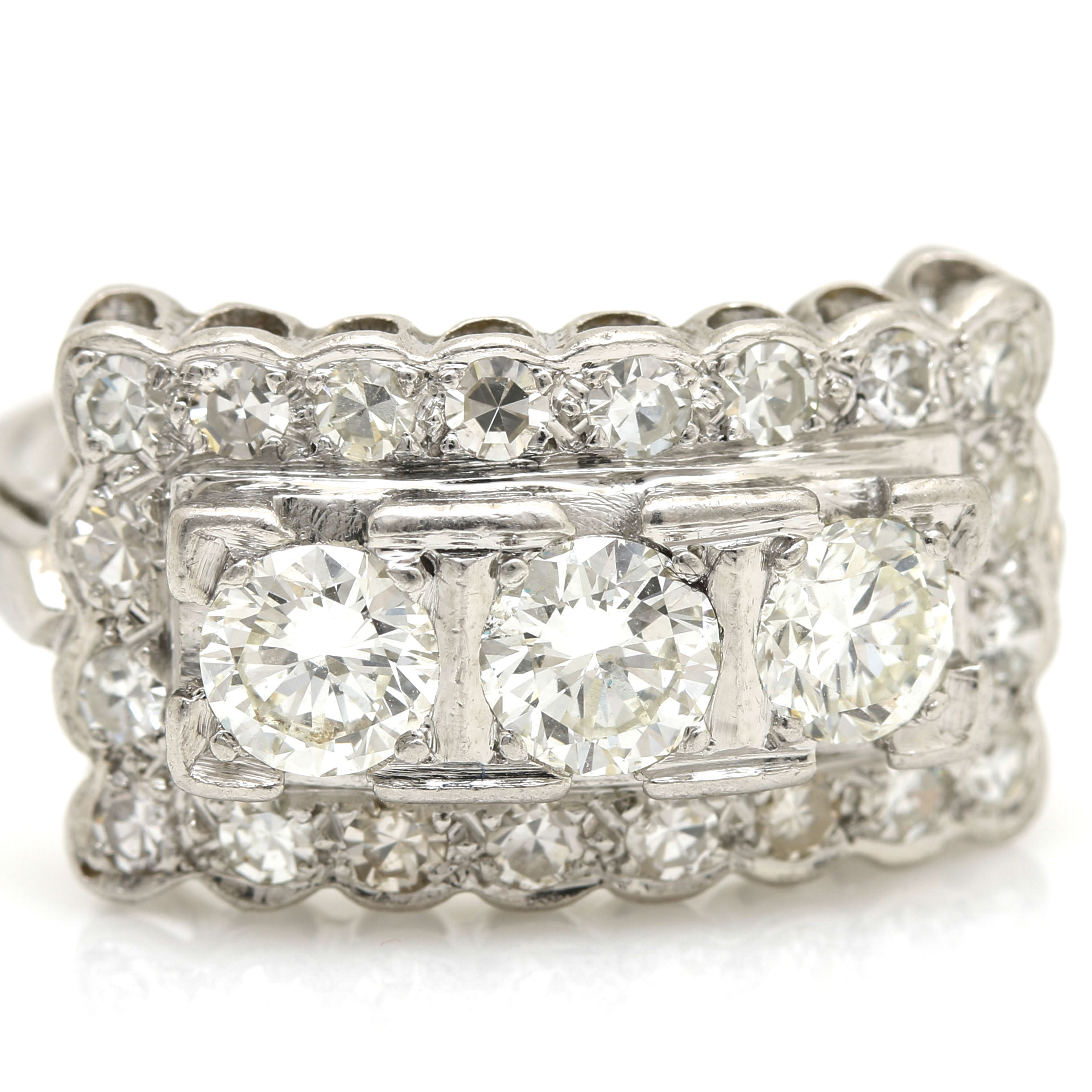 Platinum and Palladium 1.94 CTW Diamond Ring