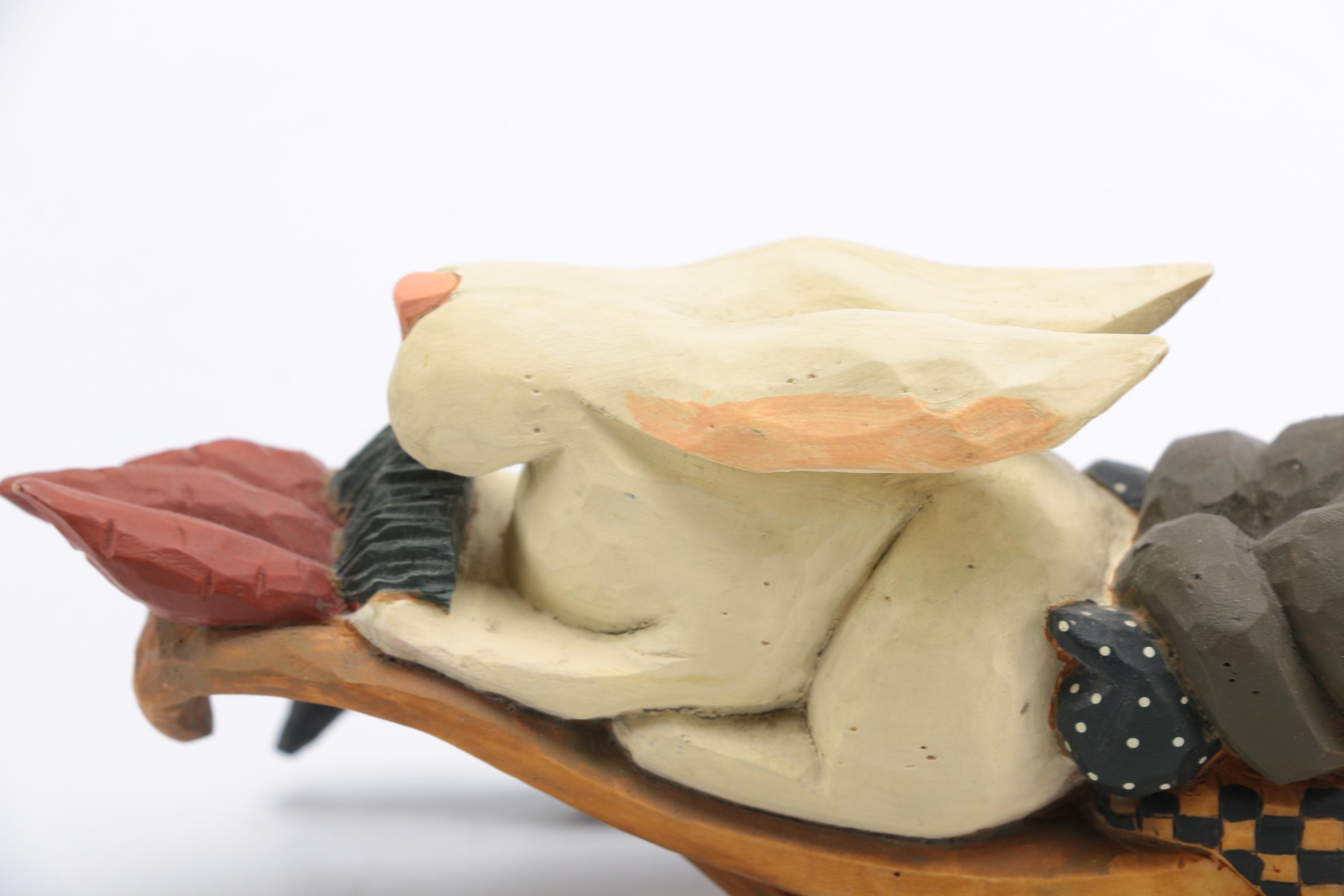 Williraye Studio Wooden Santa and Sleigh Figurine