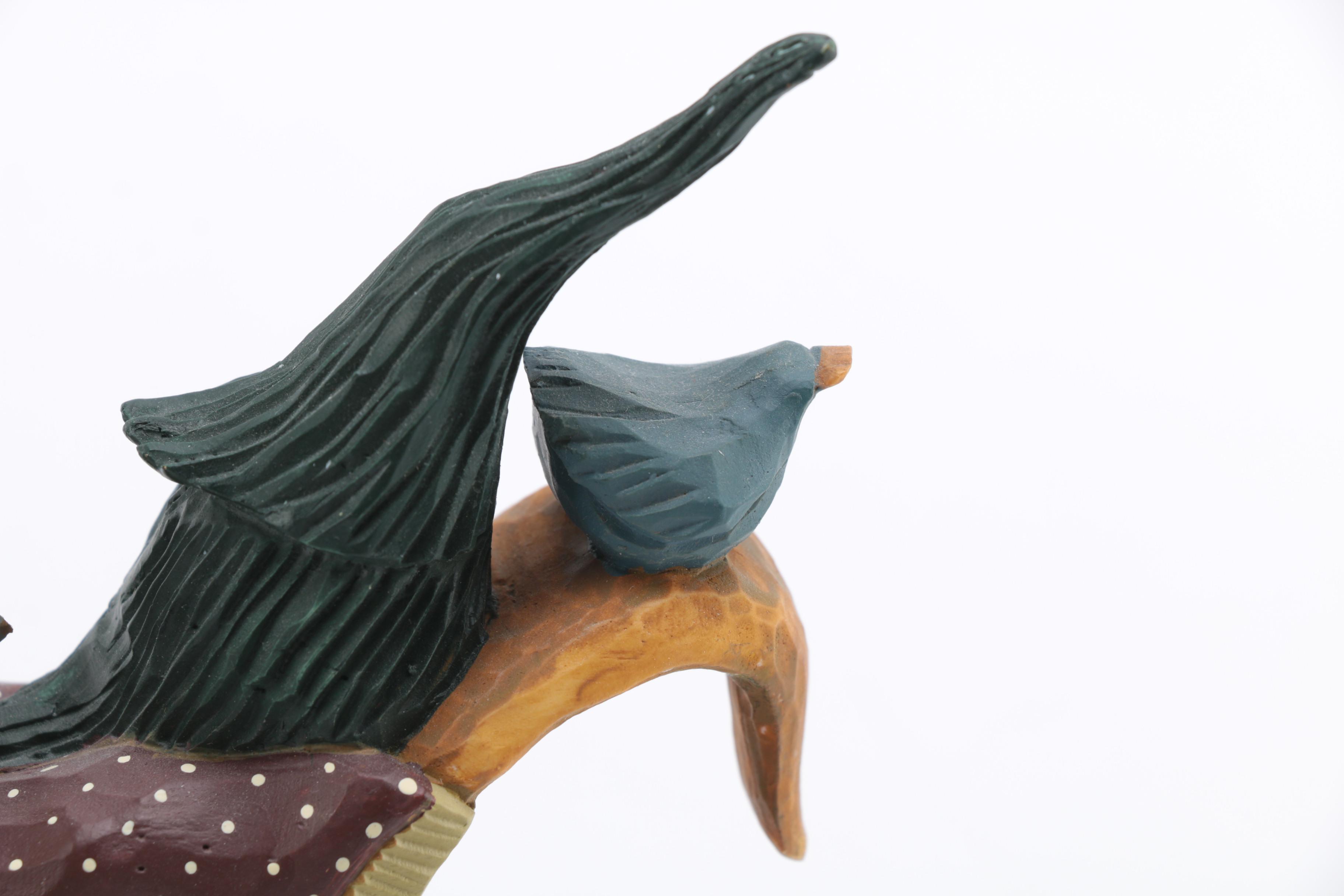 Williraye Studio Wooden Santa and Sleigh Figurine