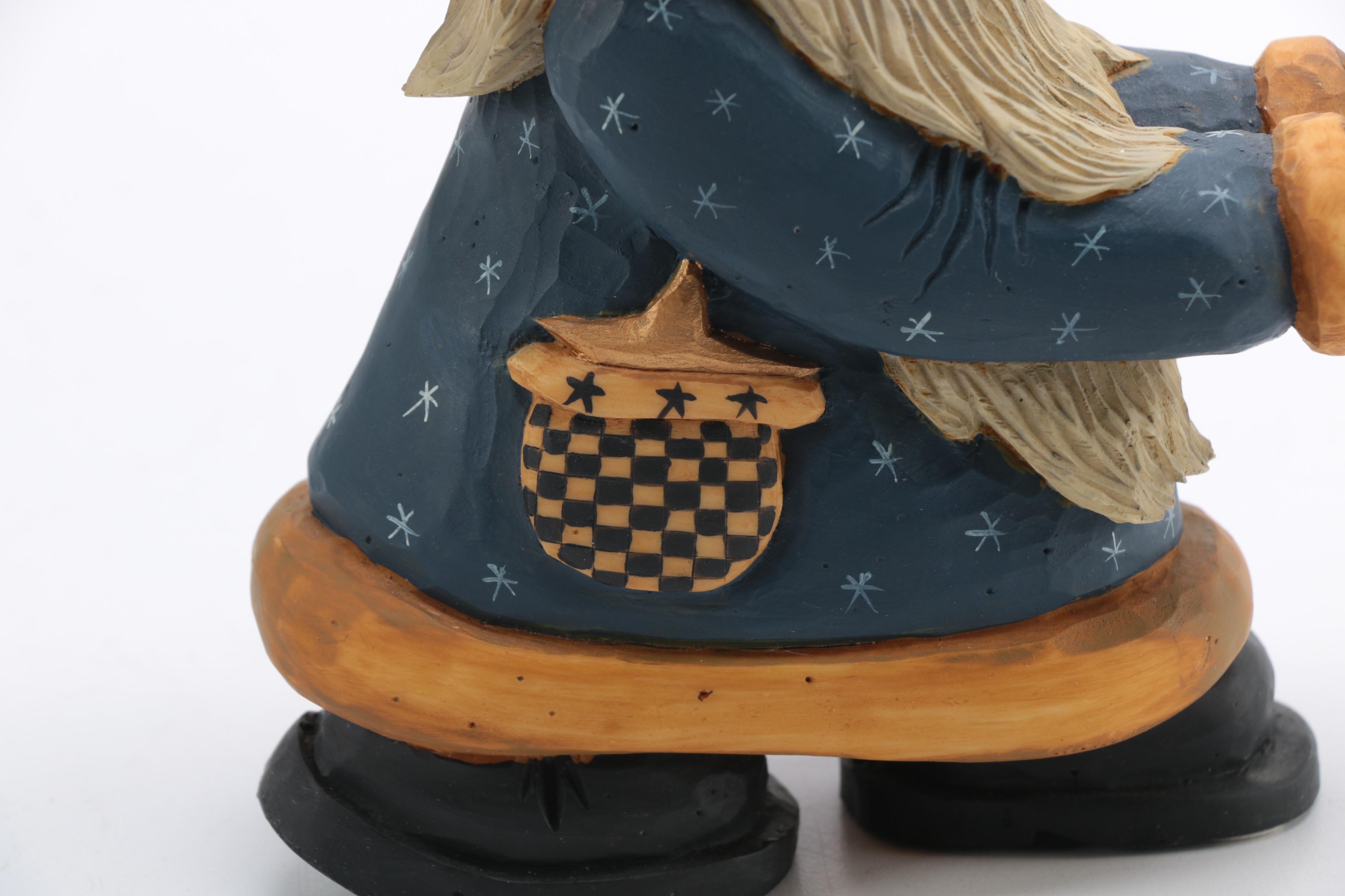 Williraye Studio Wooden Santa and Sleigh Figurine