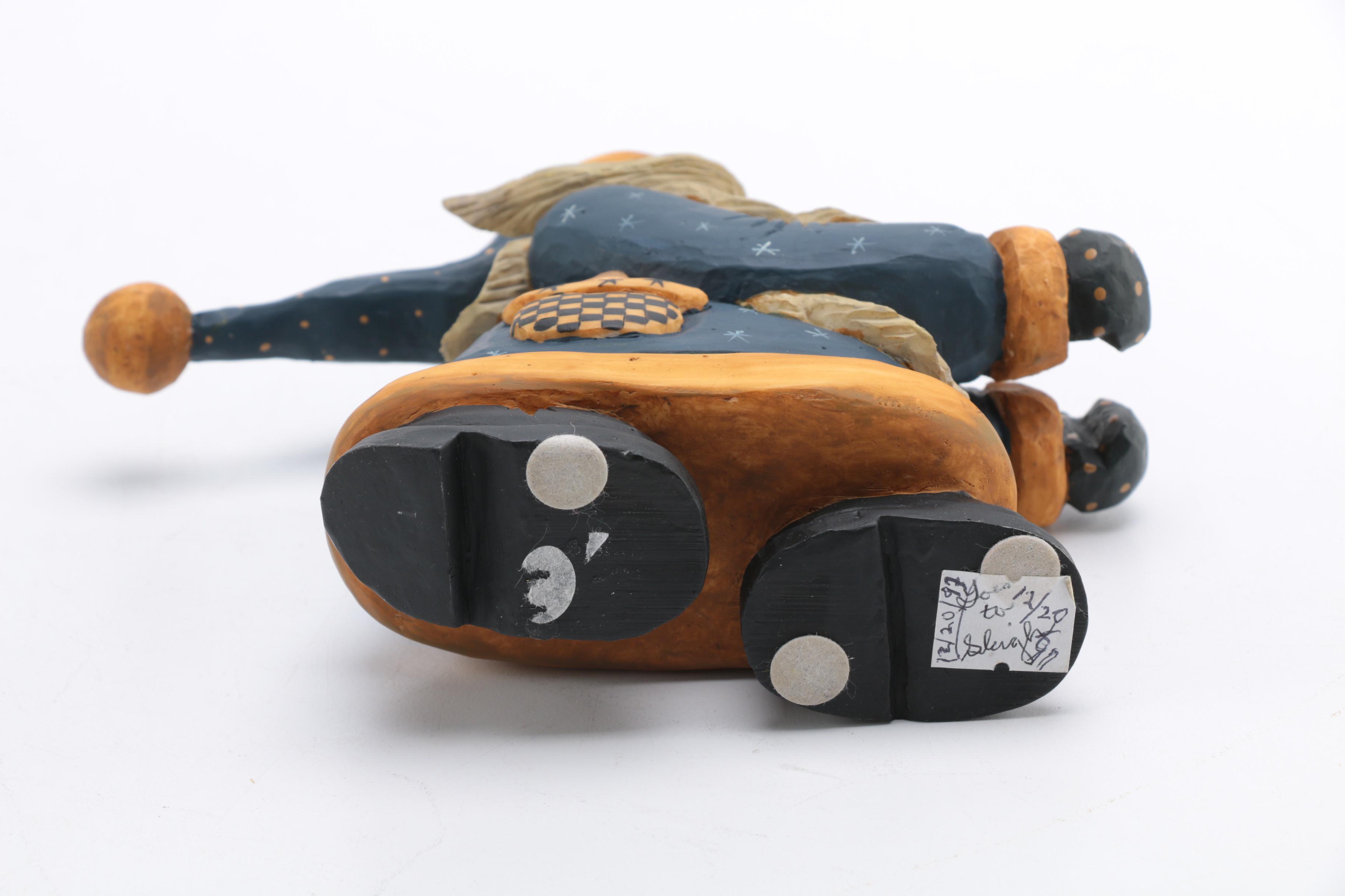 Williraye Studio Wooden Santa and Sleigh Figurine