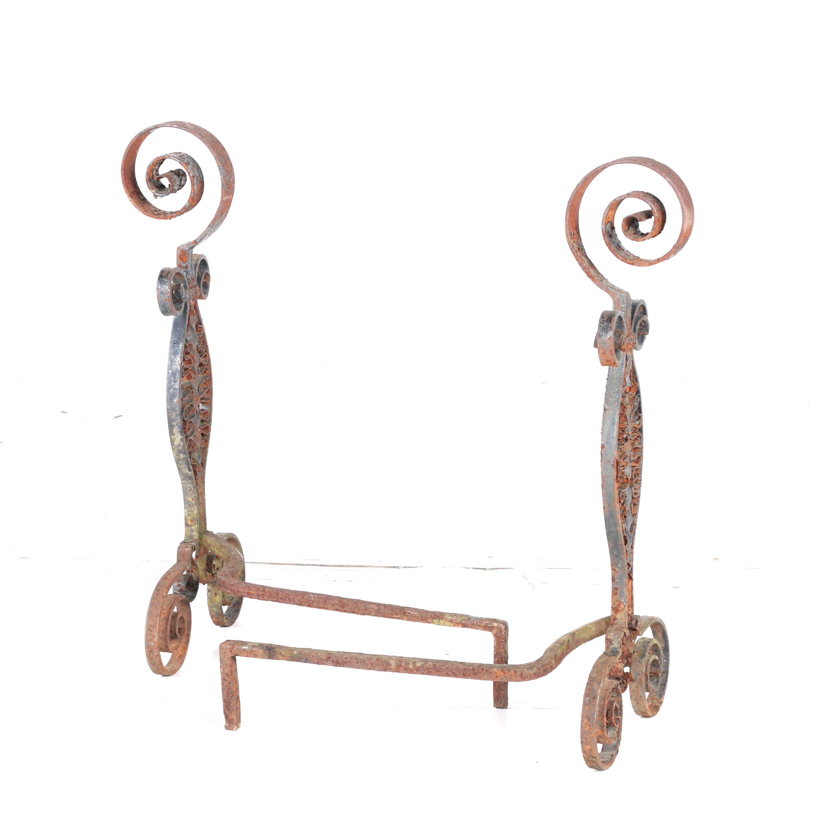 Scroll Motif Andirons