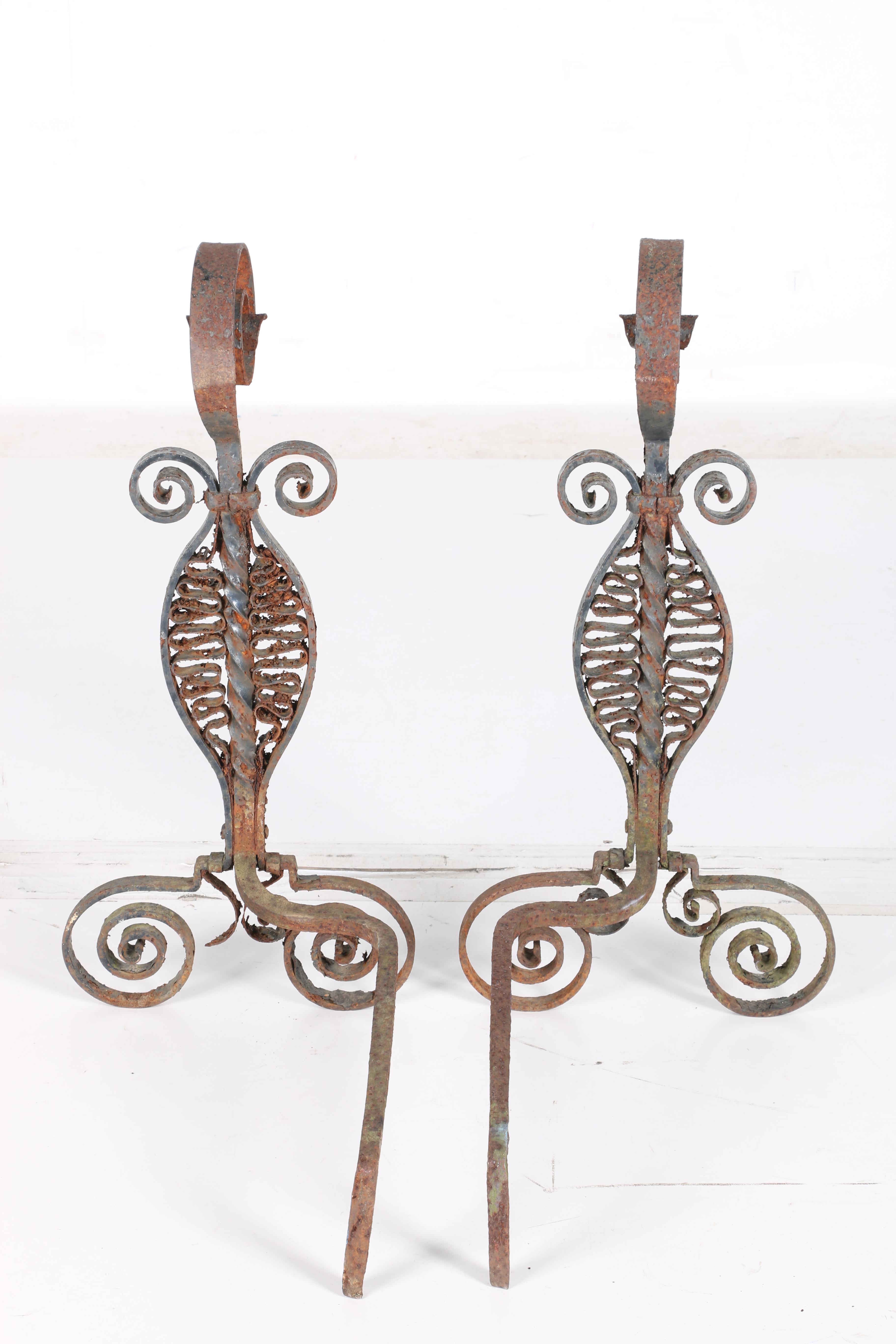 Scroll Motif Andirons