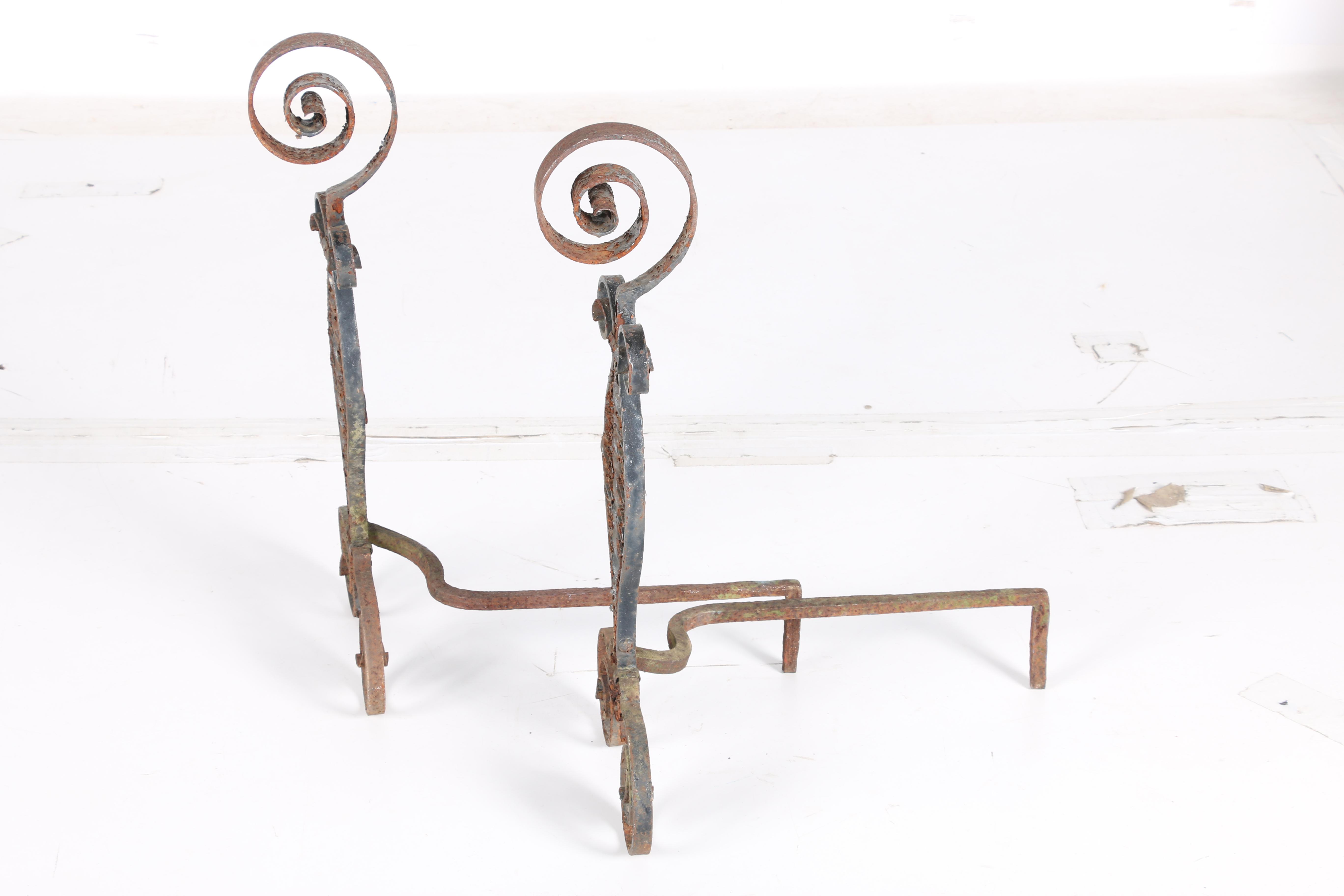Scroll Motif Andirons