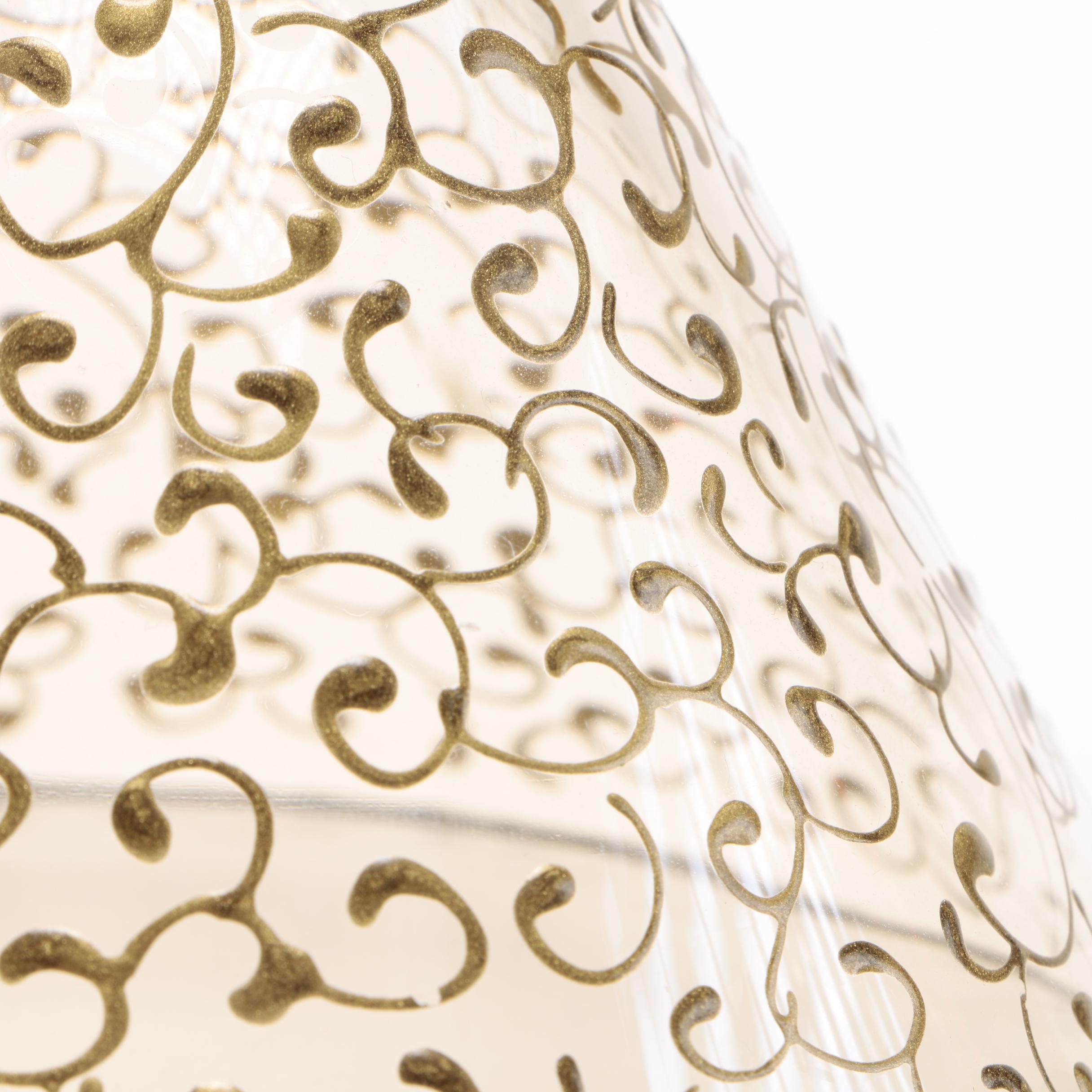 Martini Glasses With Gold Tones and Red Stems