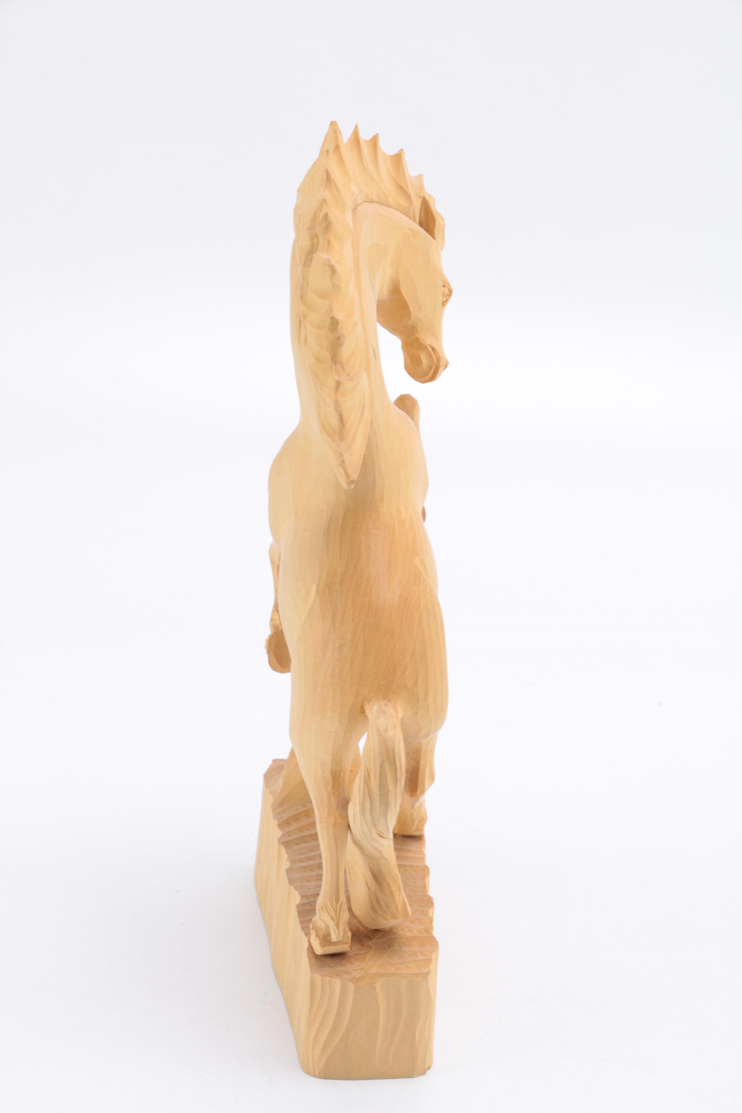 Carved Wood Russian Horse Figurine