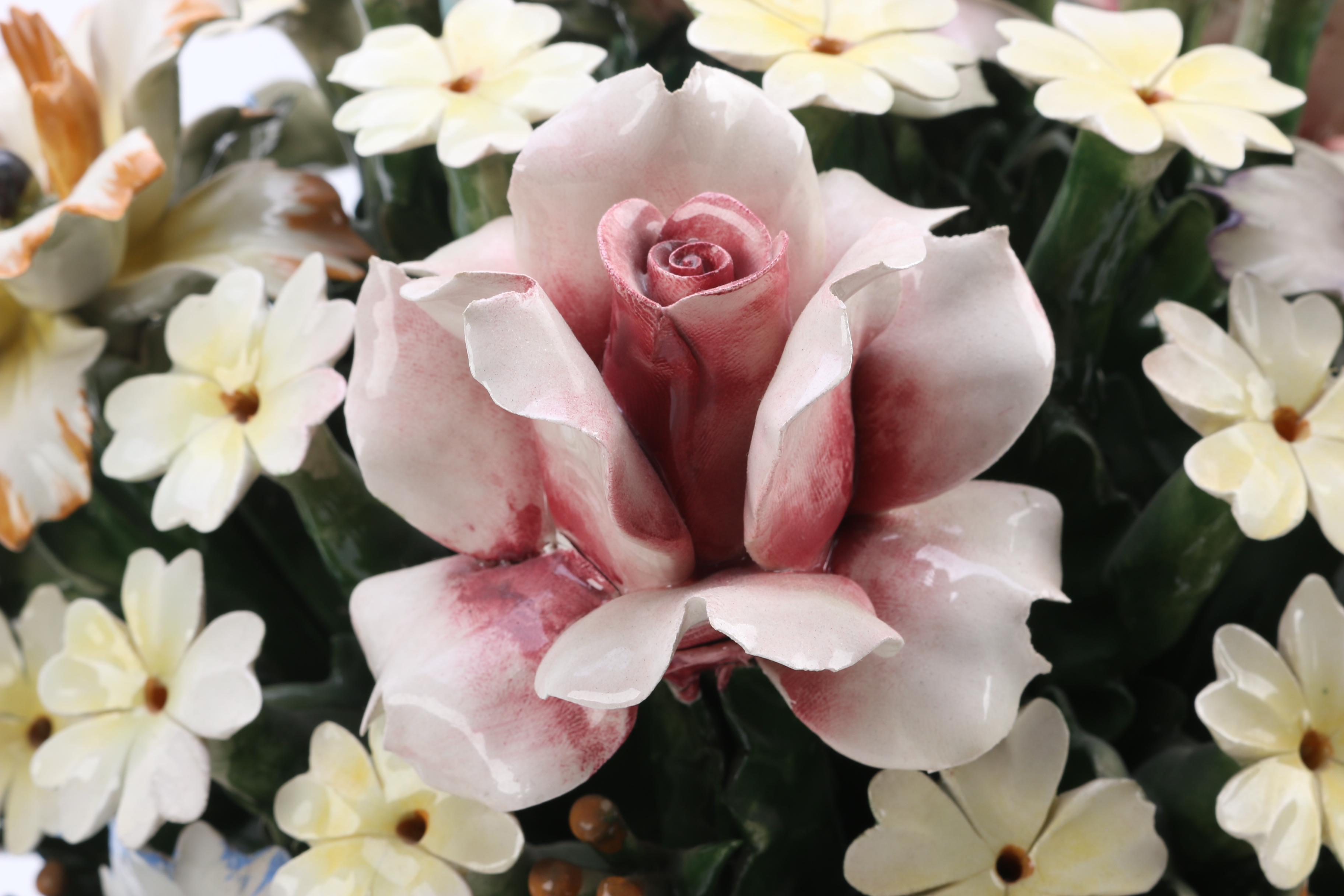Capodimonte Porcelain Floral Bouquets