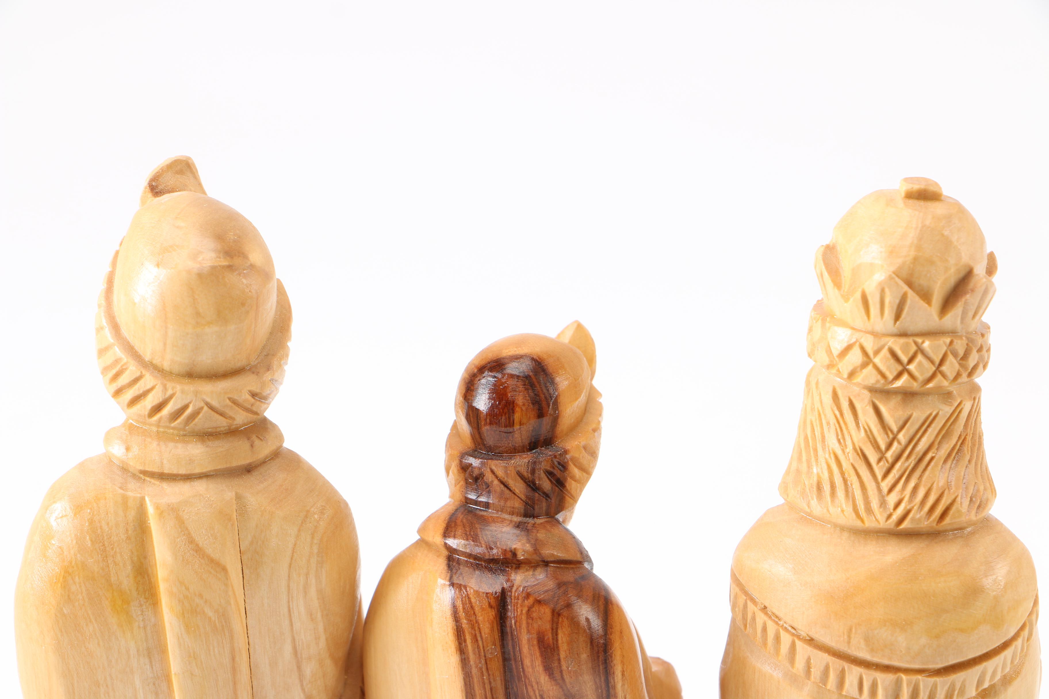 Wooden Manger Nativity Scene and Figurines