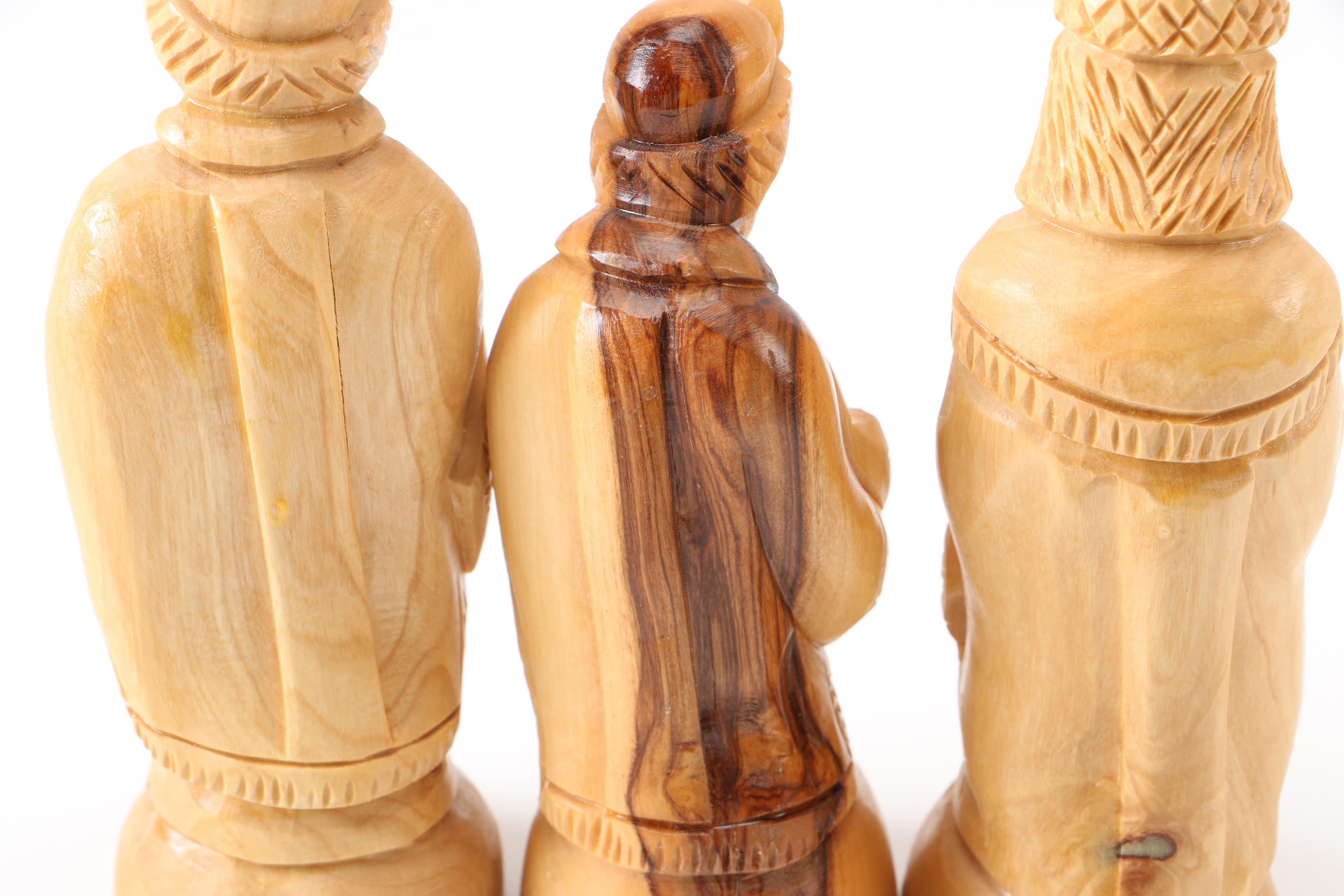 Wooden Manger Nativity Scene and Figurines