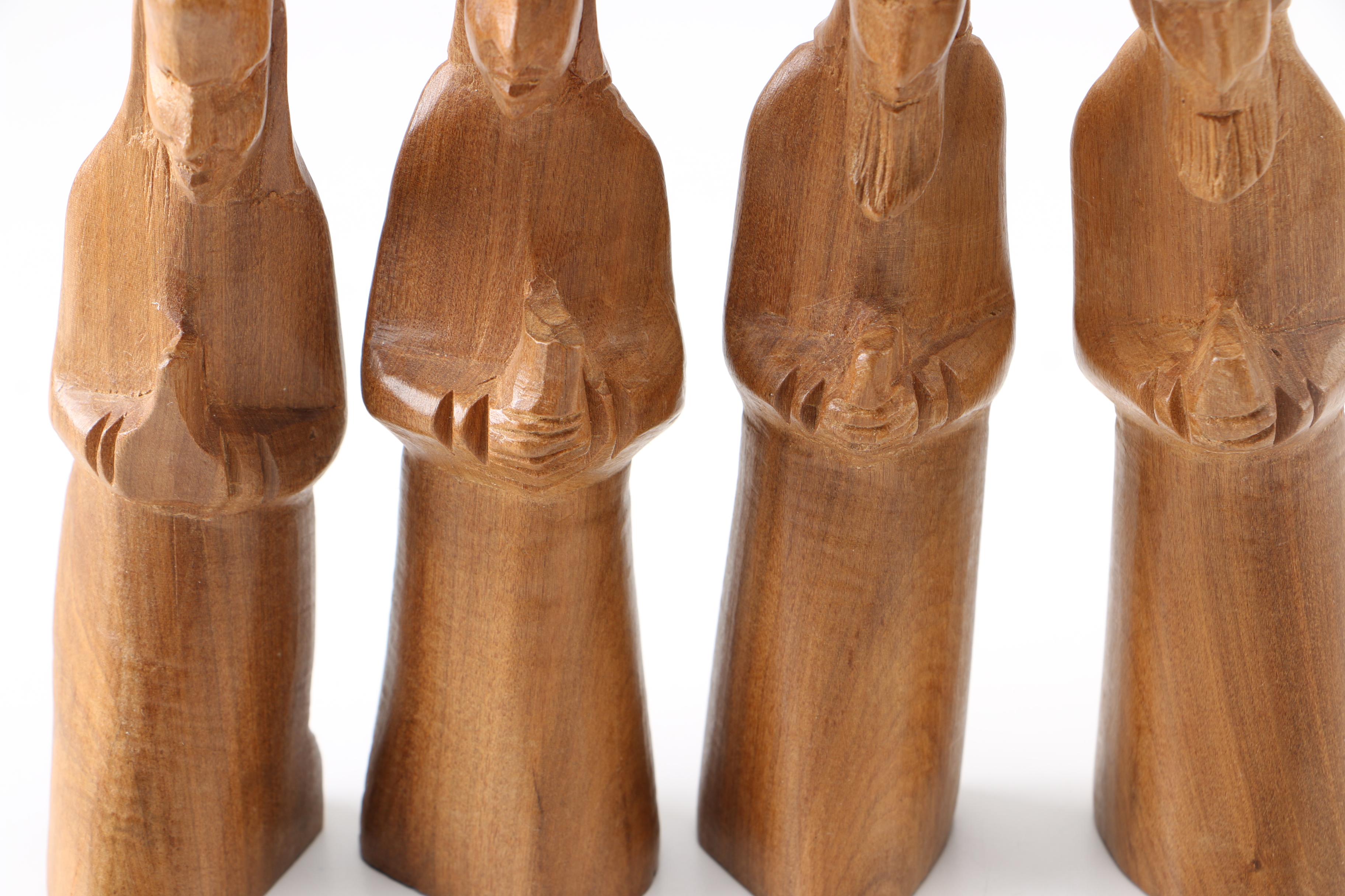 Wooden Manger Nativity Scene and Figurines