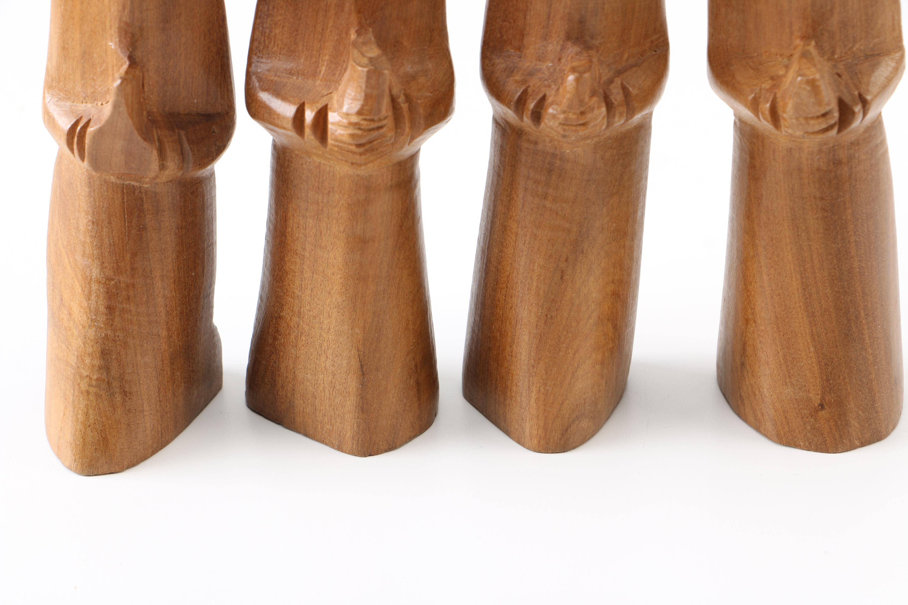 Wooden Manger Nativity Scene and Figurines