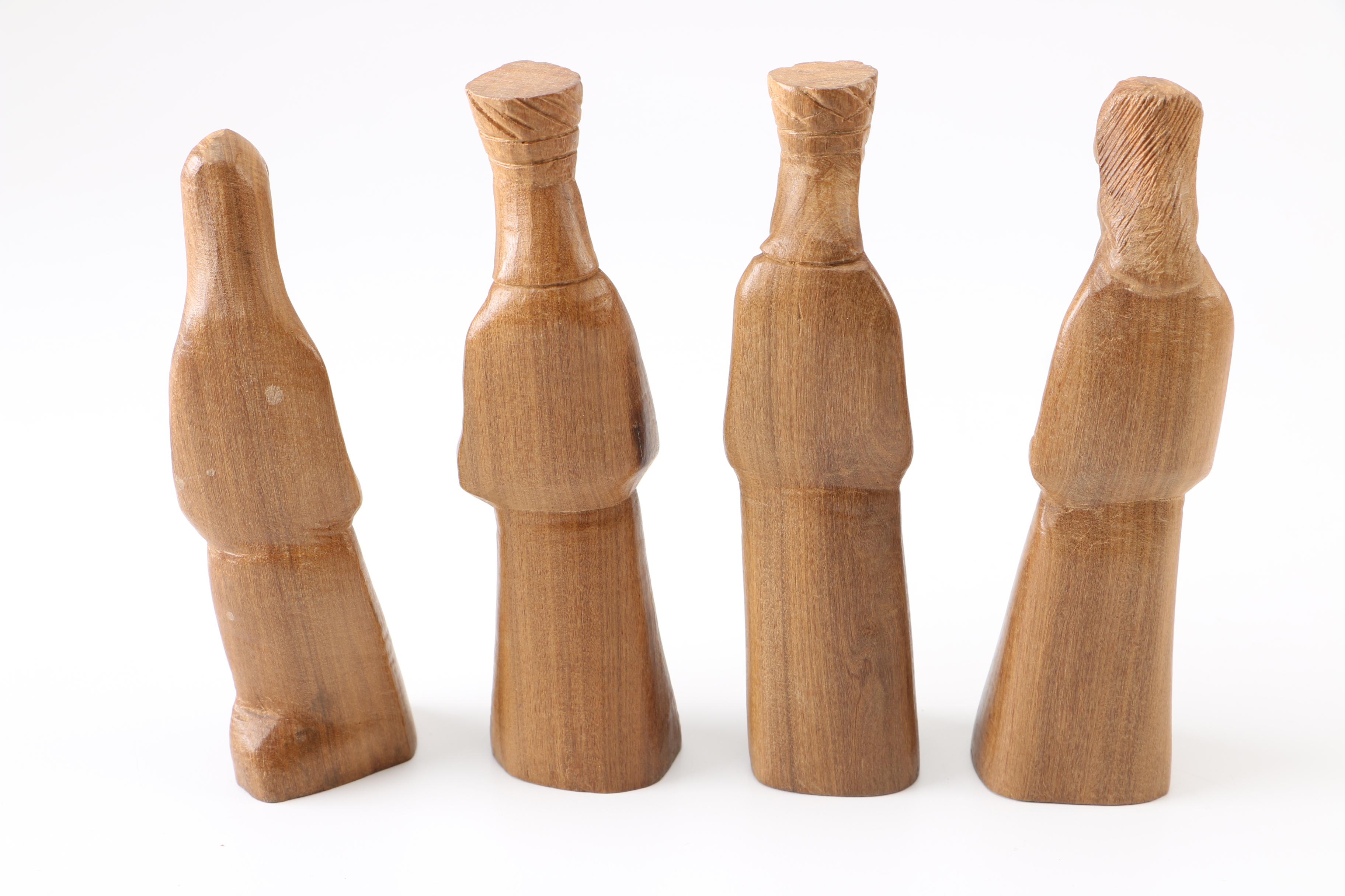 Wooden Manger Nativity Scene and Figurines