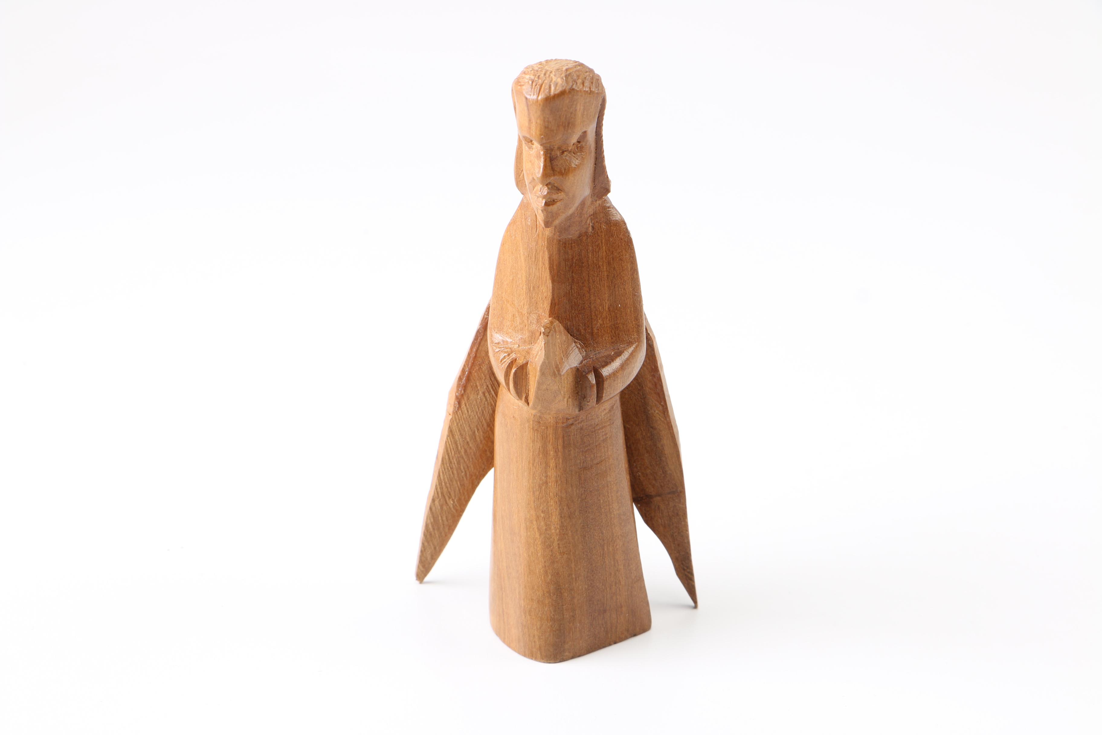 Wooden Manger Nativity Scene and Figurines