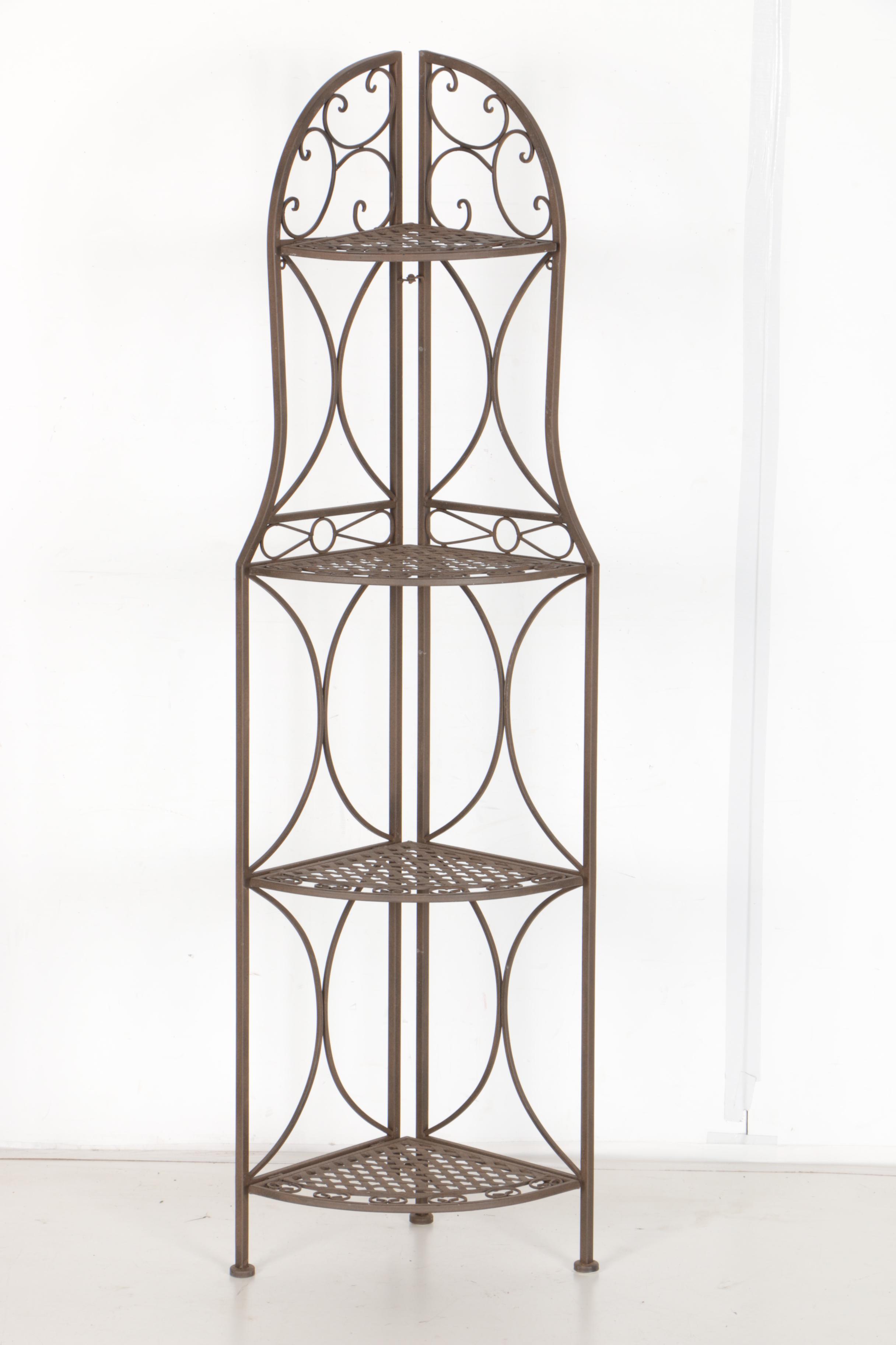 Foldable Corner Étagère and Metal Rack