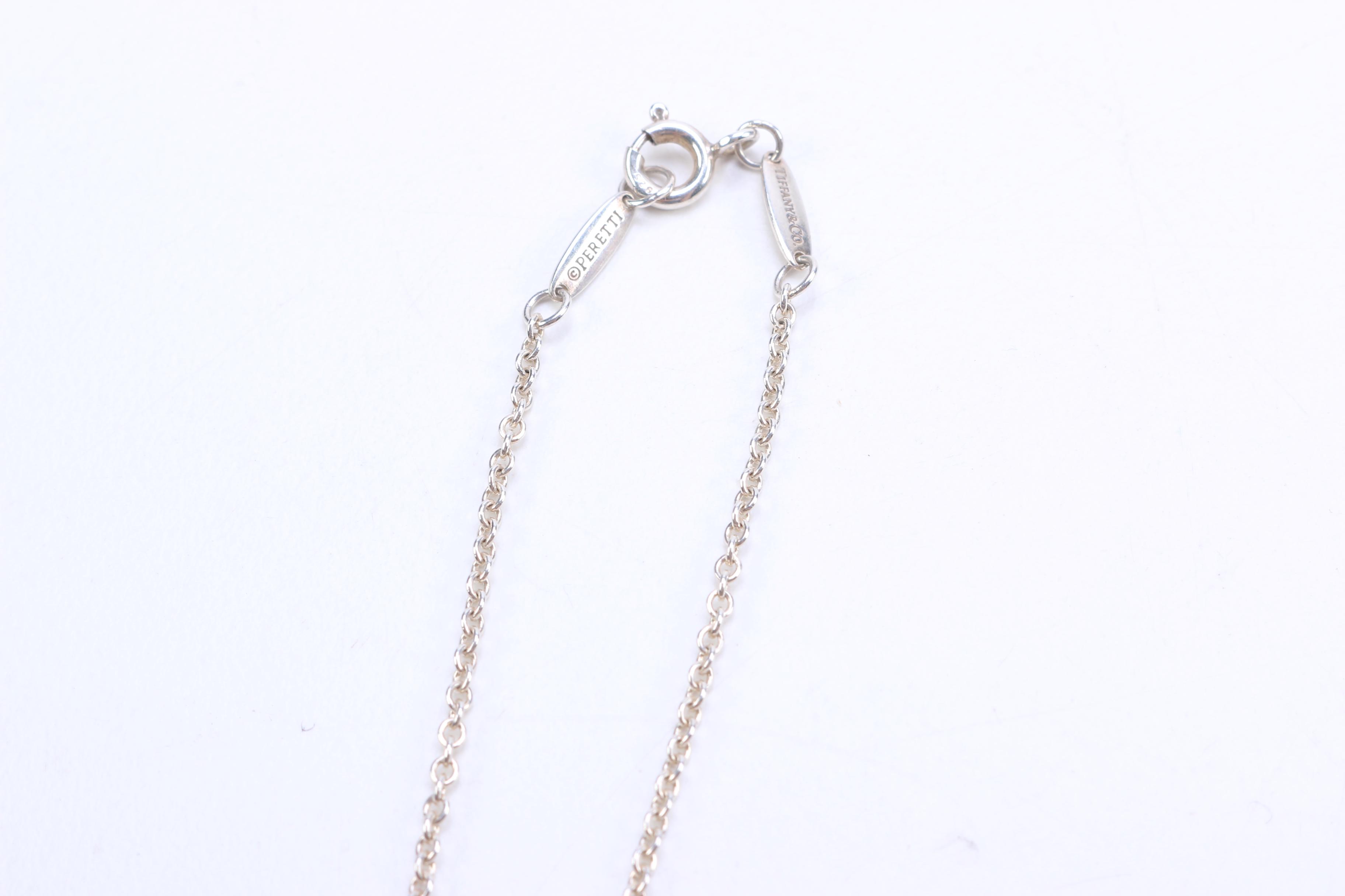 Tiffany & Co. Elsa Peretti Sterling Silver "Open Heart" Necklace