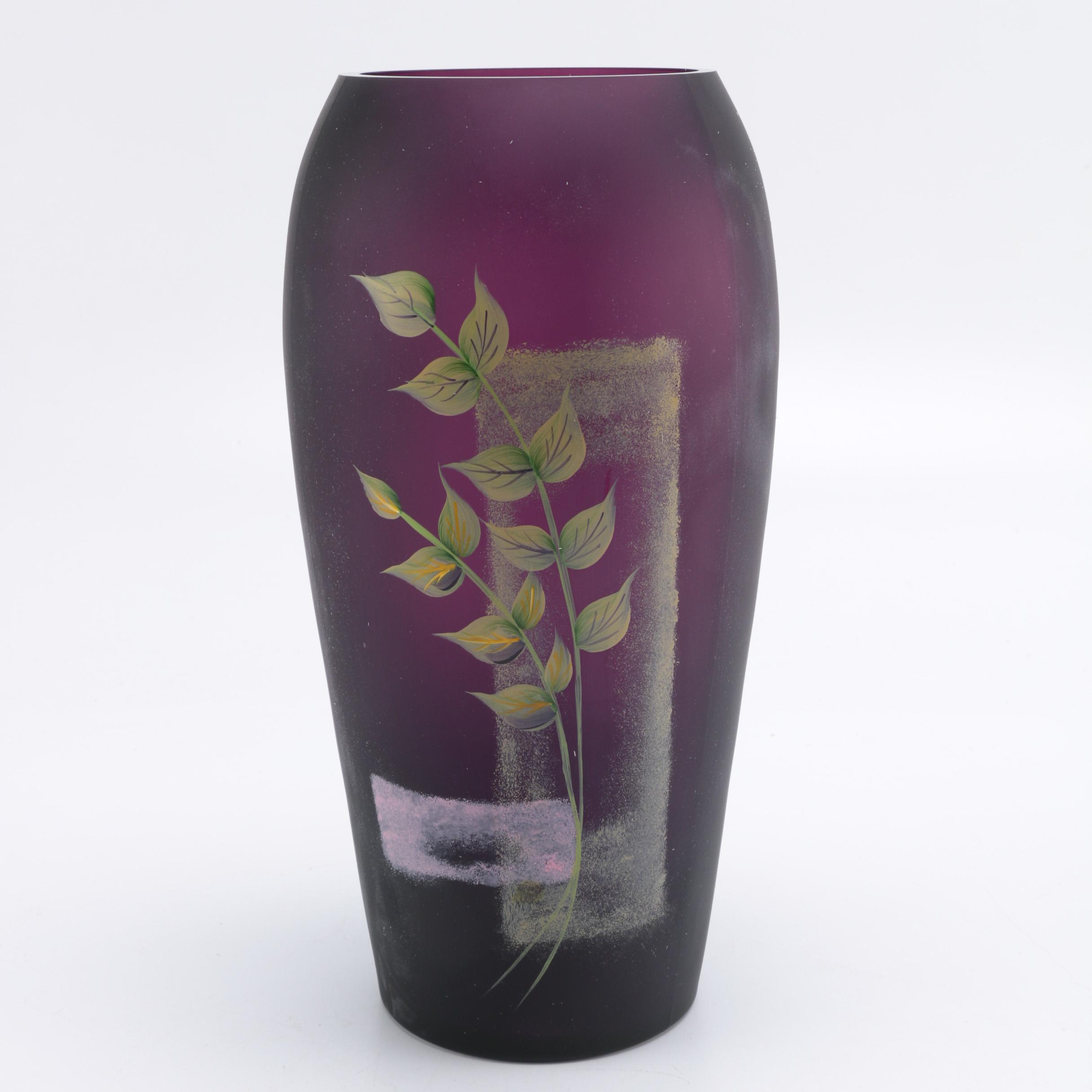 Fenton Purple Glass Vase