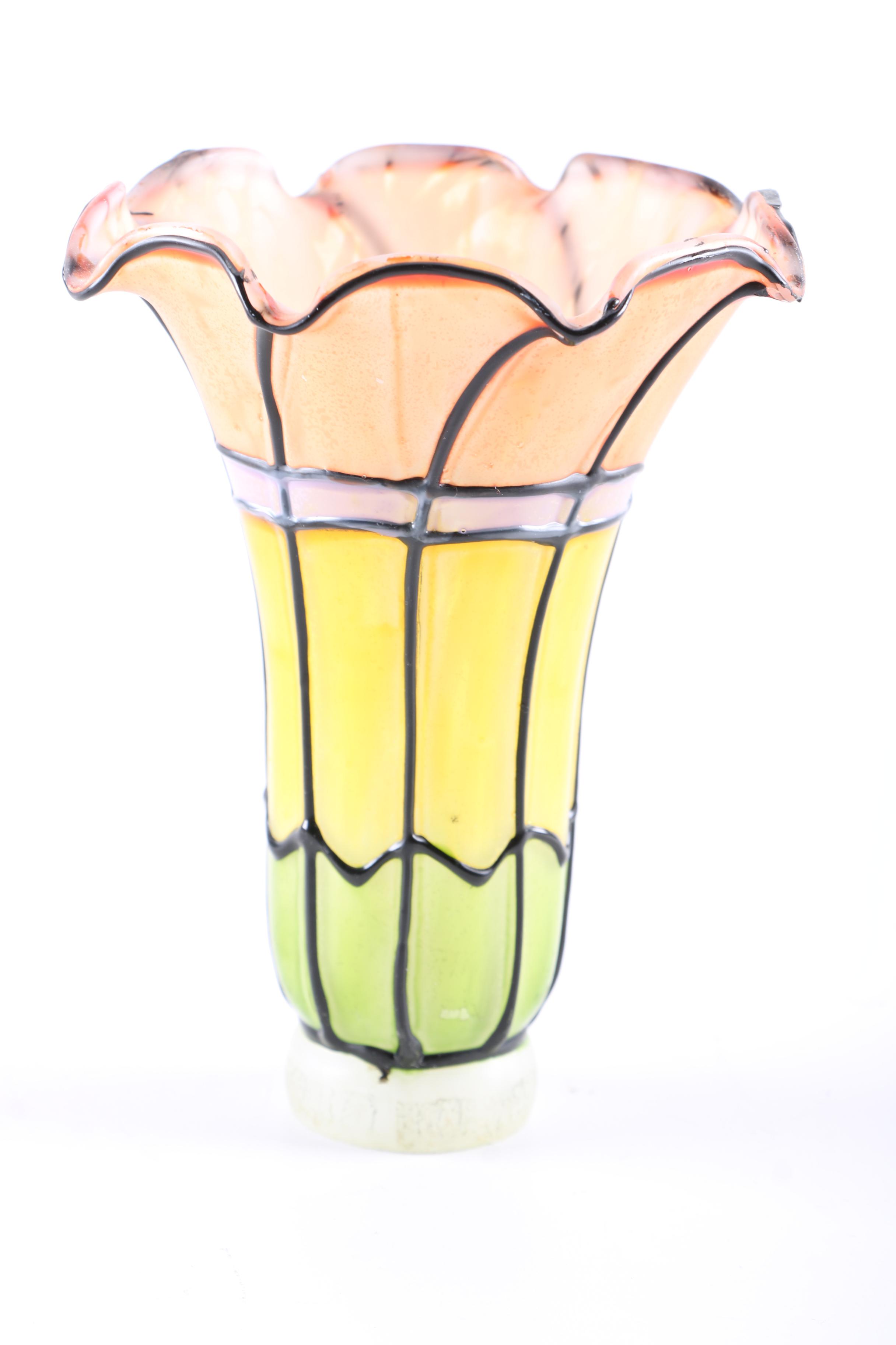 Slag Glass Boudoir Lamp