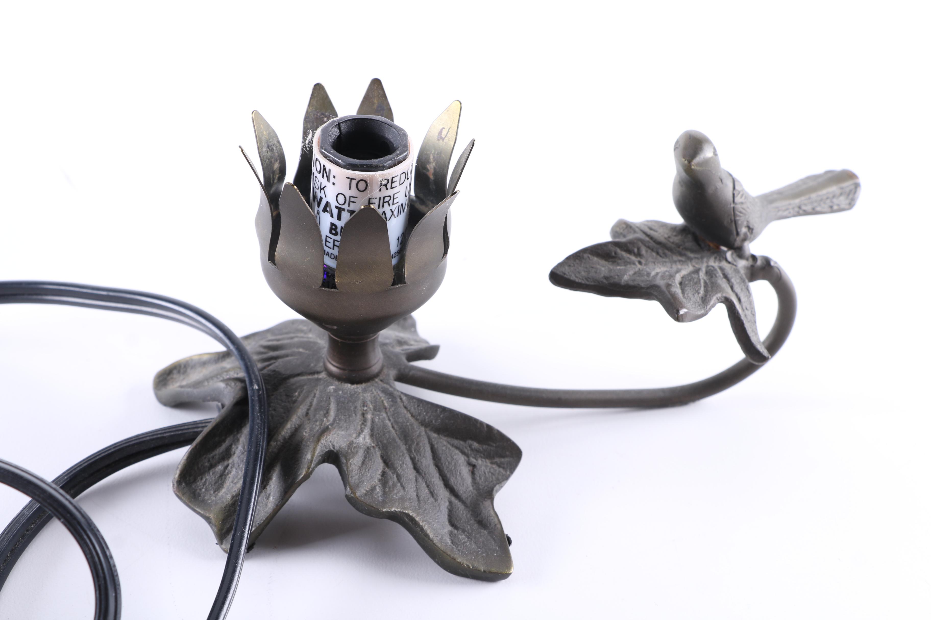 Slag Glass Boudoir Lamp