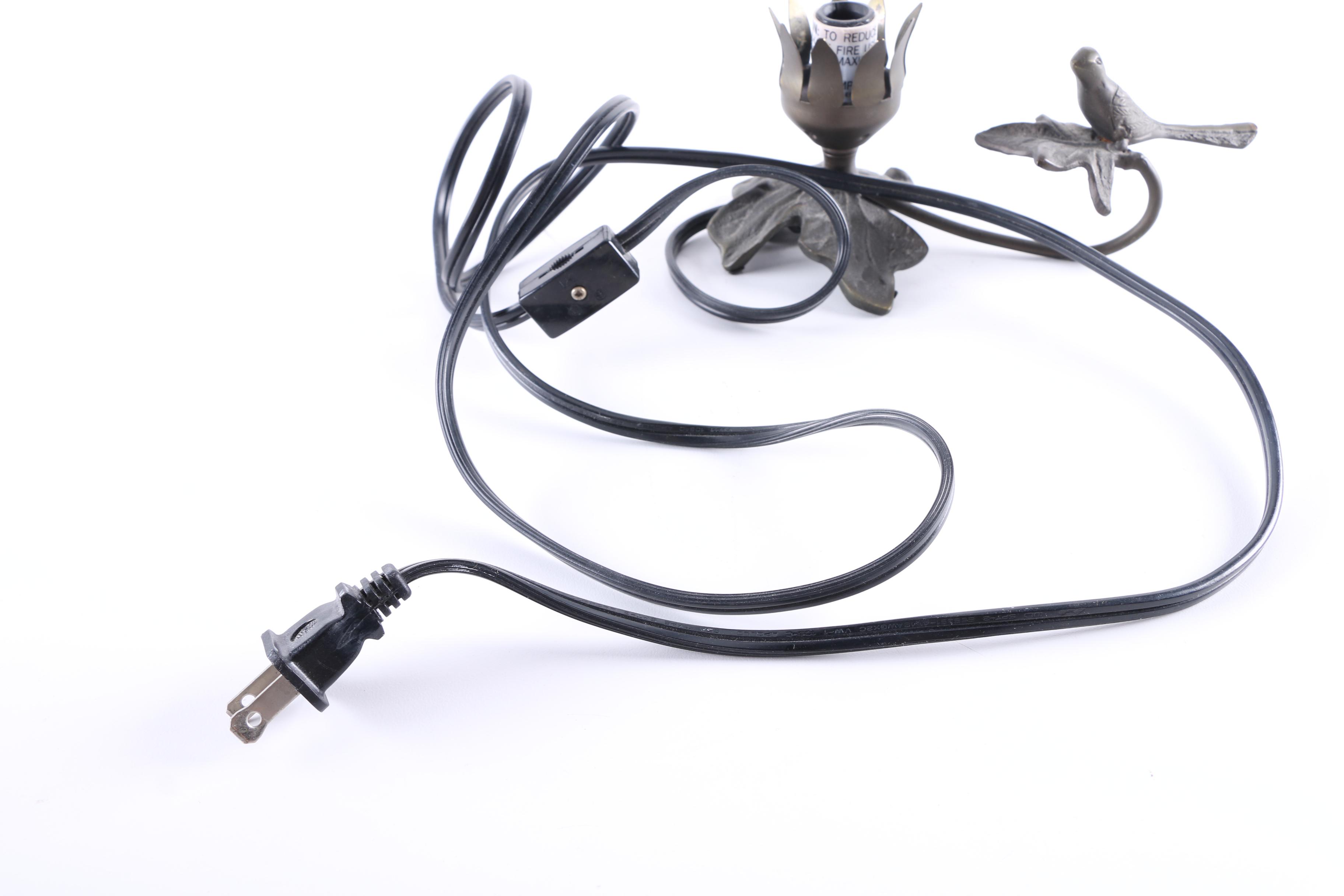 Slag Glass Boudoir Lamp