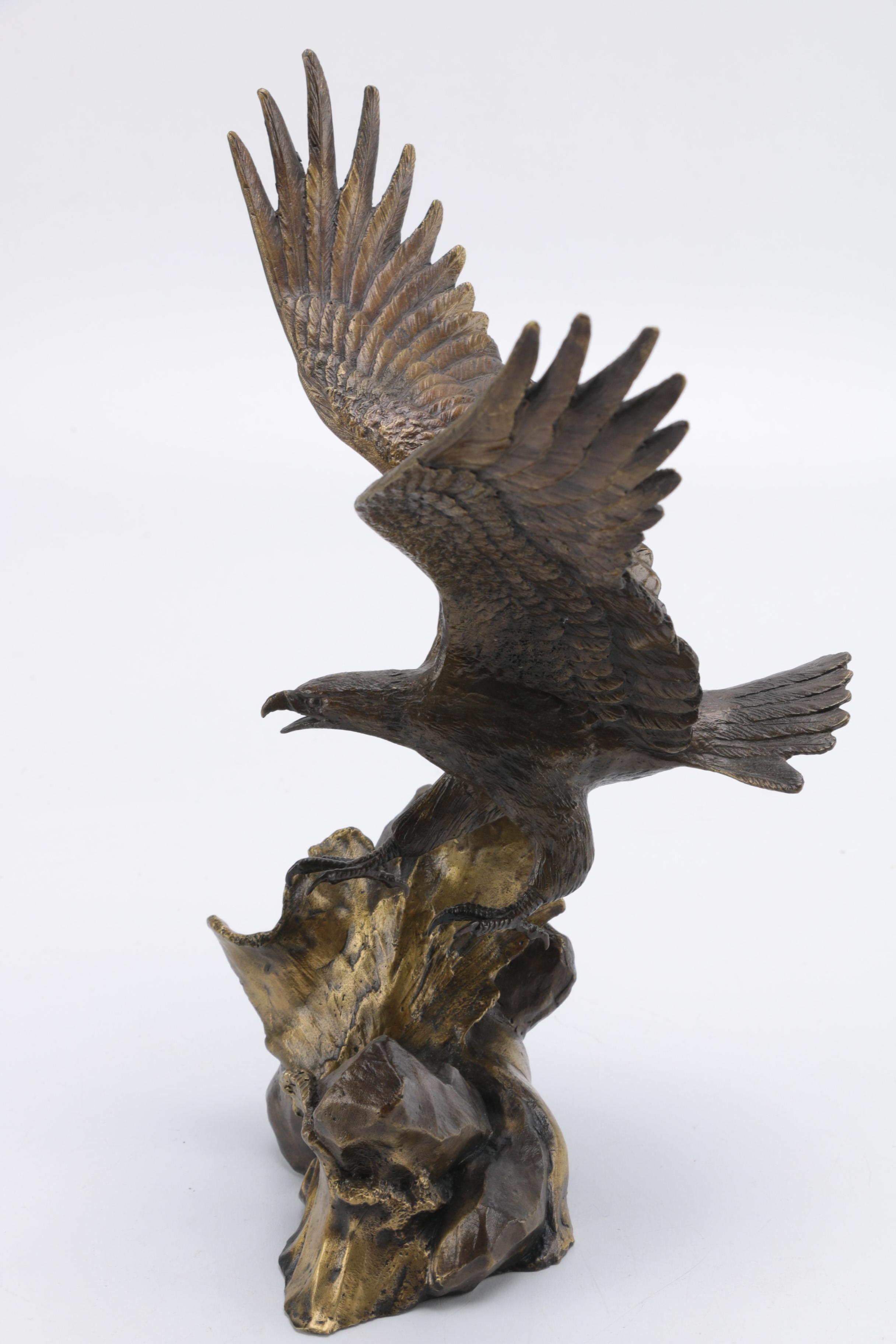Ronald Van Ruyckevelt Solid Bronze Eagle Figurines