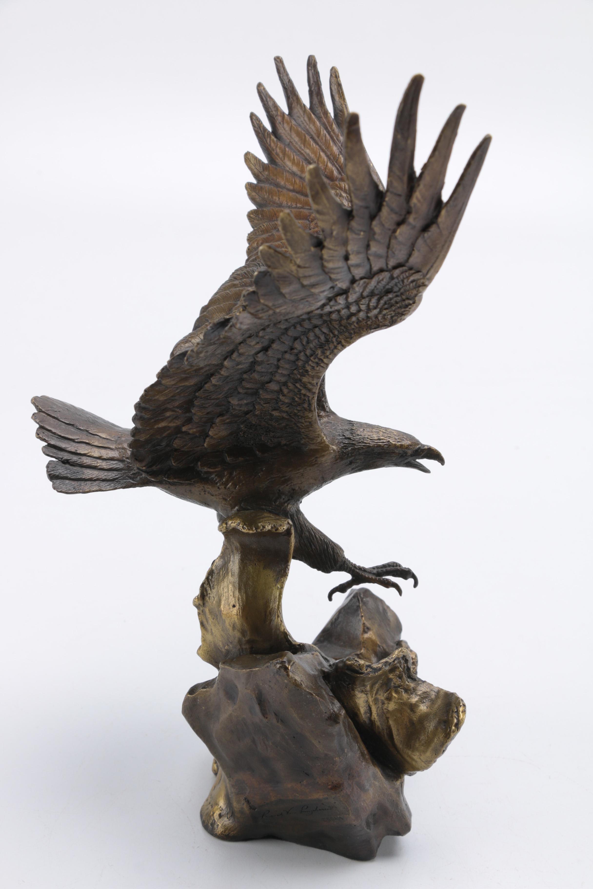 Ronald Van Ruyckevelt Solid Bronze Eagle Figurines