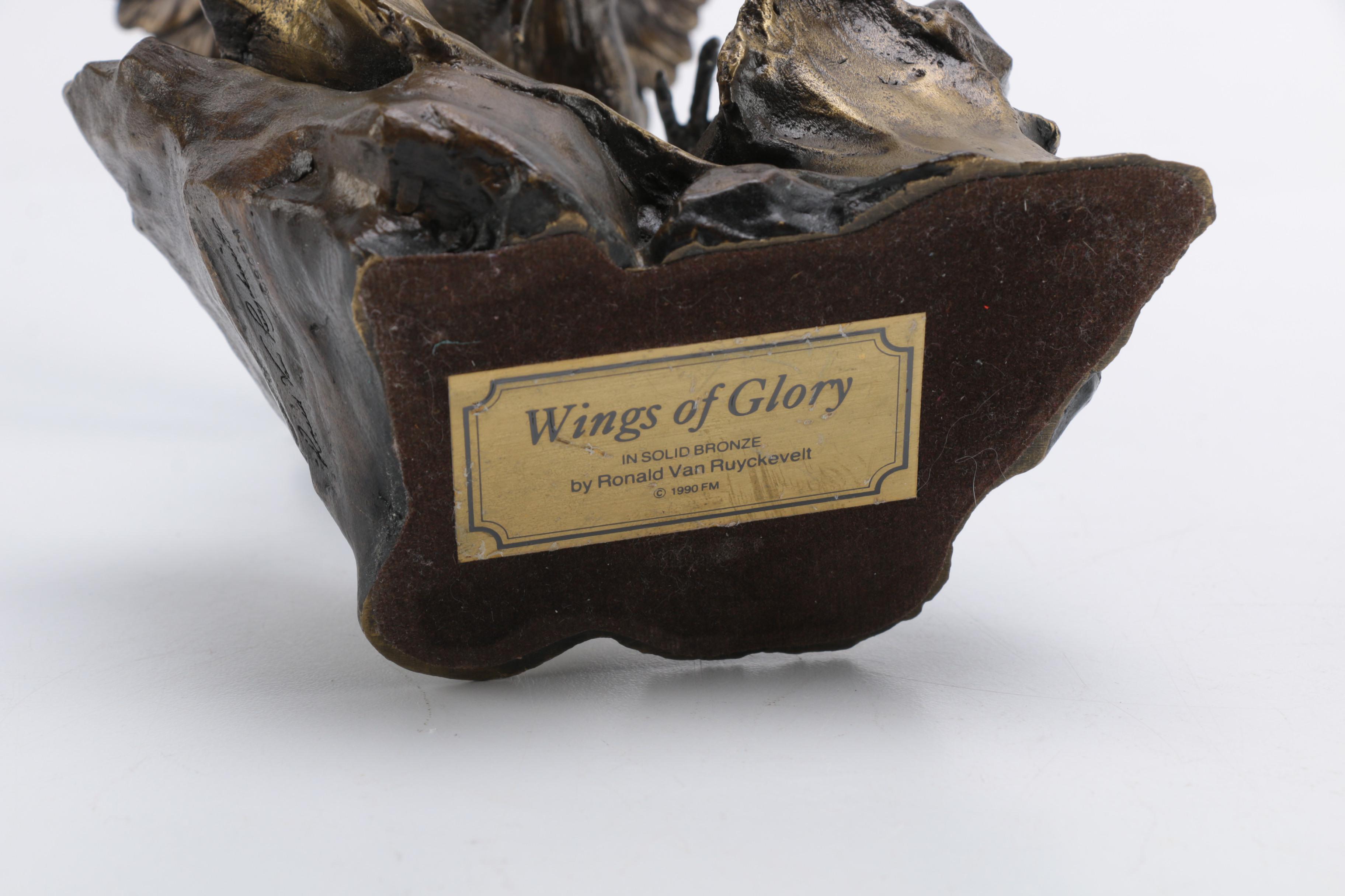 Ronald Van Ruyckevelt Solid Bronze Eagle Figurines