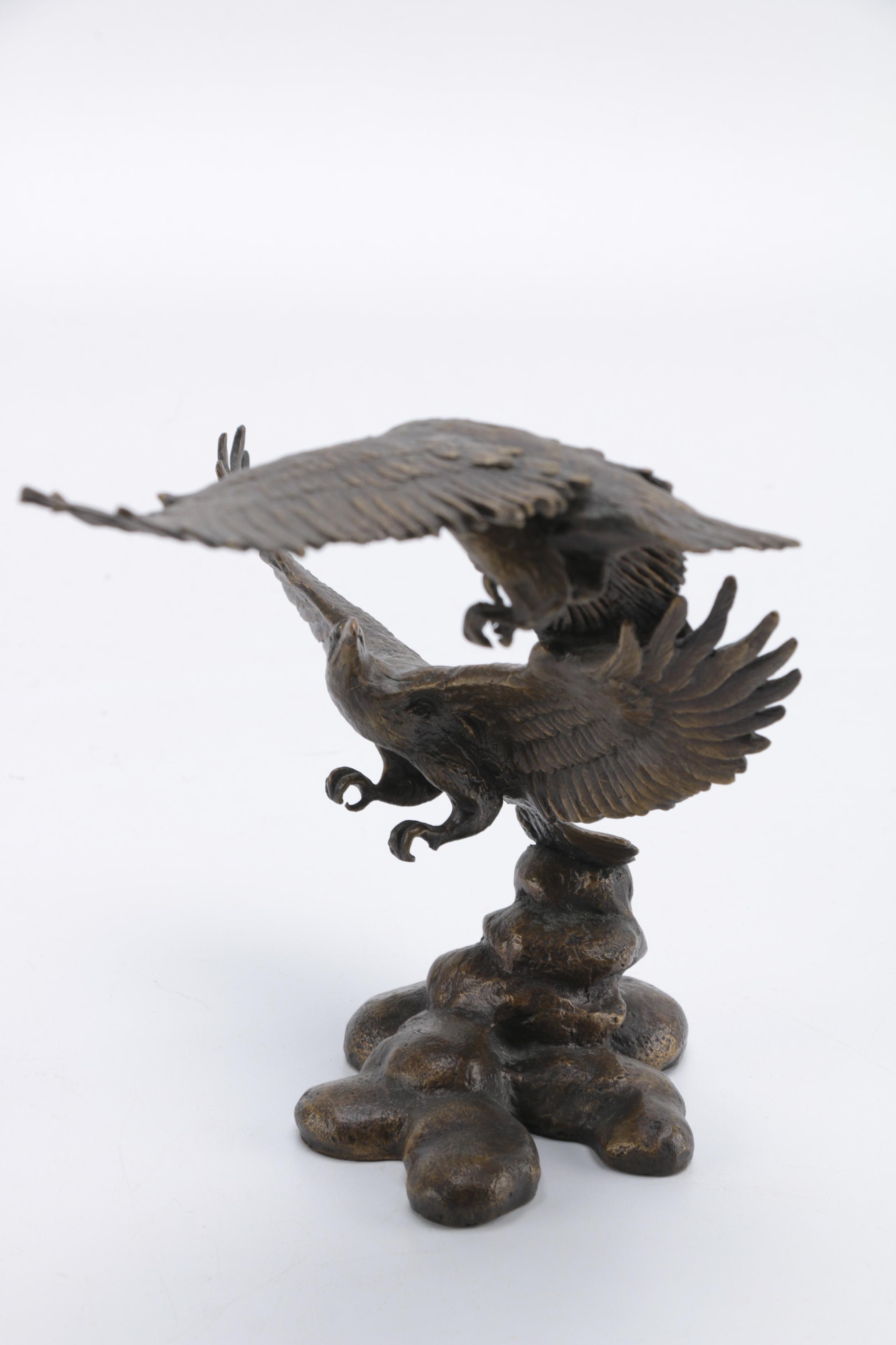 Ronald Van Ruyckevelt Solid Bronze Eagle Figurines