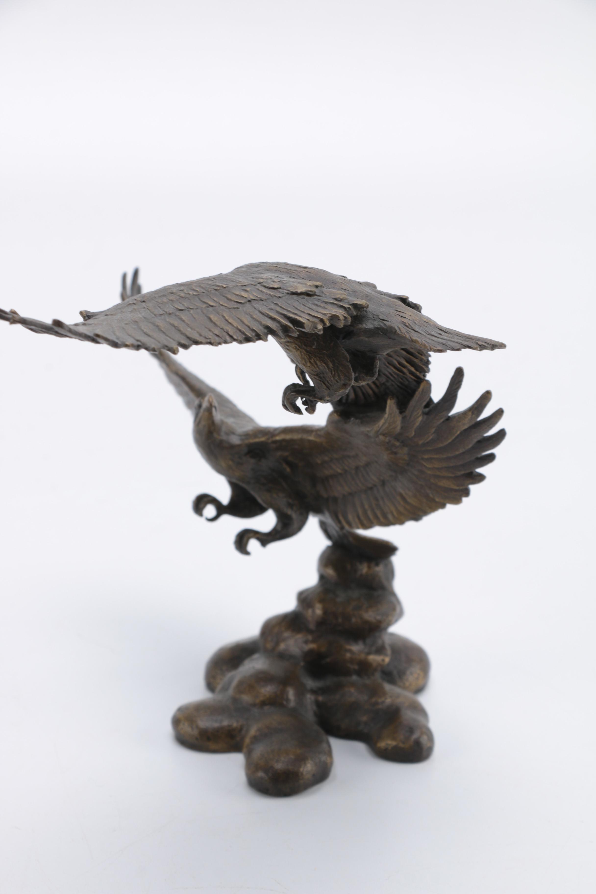 Ronald Van Ruyckevelt Solid Bronze Eagle Figurines
