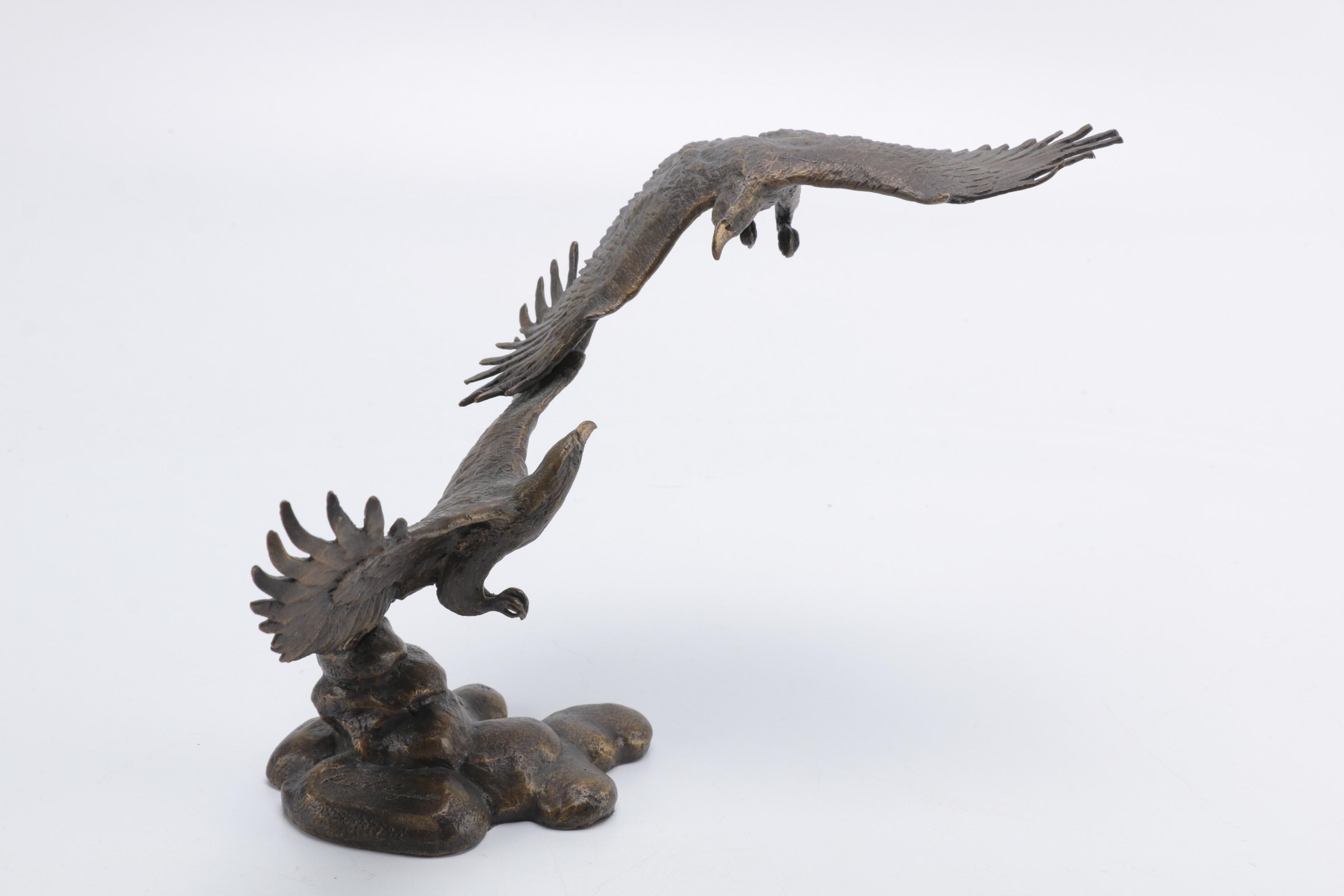 Ronald Van Ruyckevelt Solid Bronze Eagle Figurines
