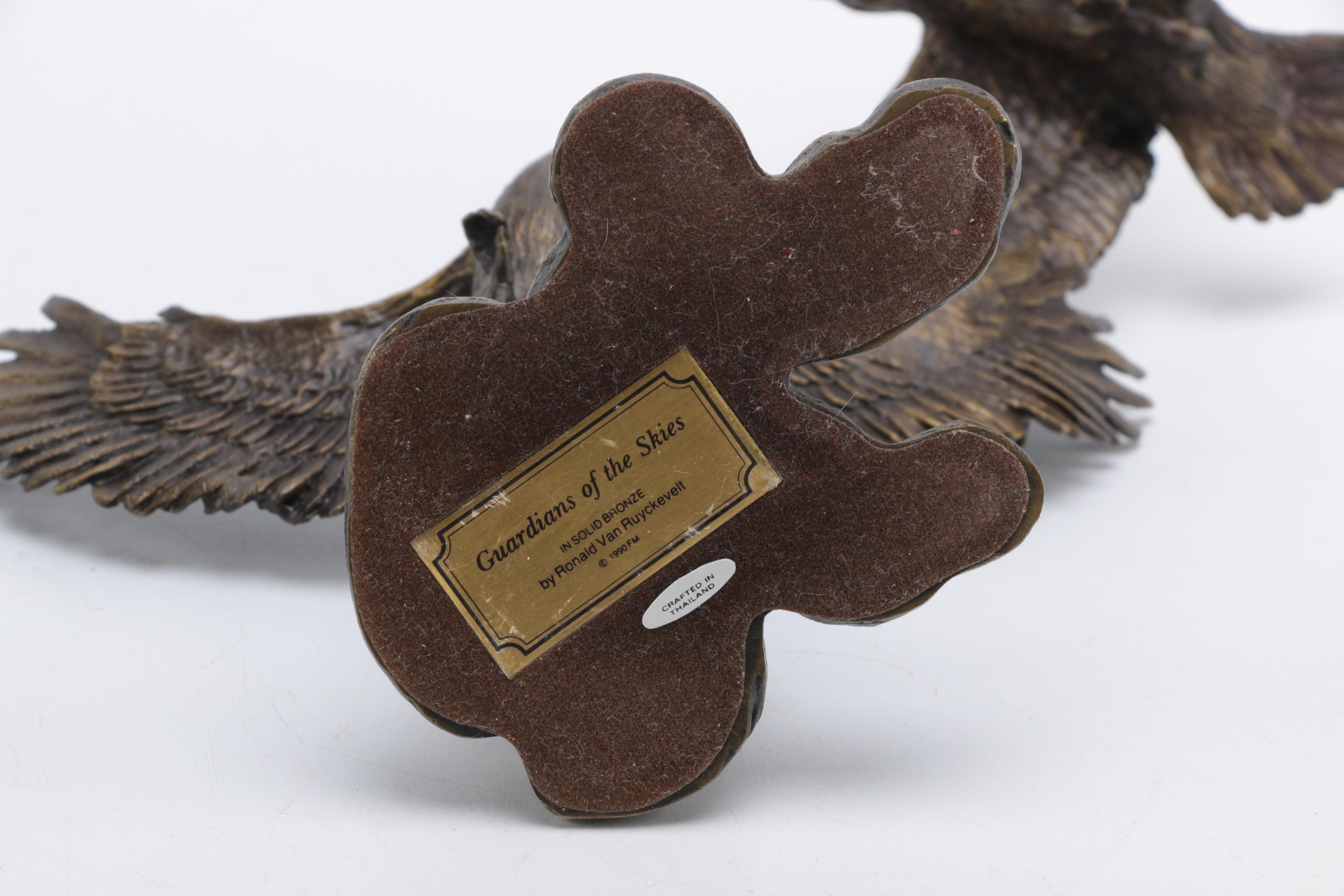 Ronald Van Ruyckevelt Solid Bronze Eagle Figurines