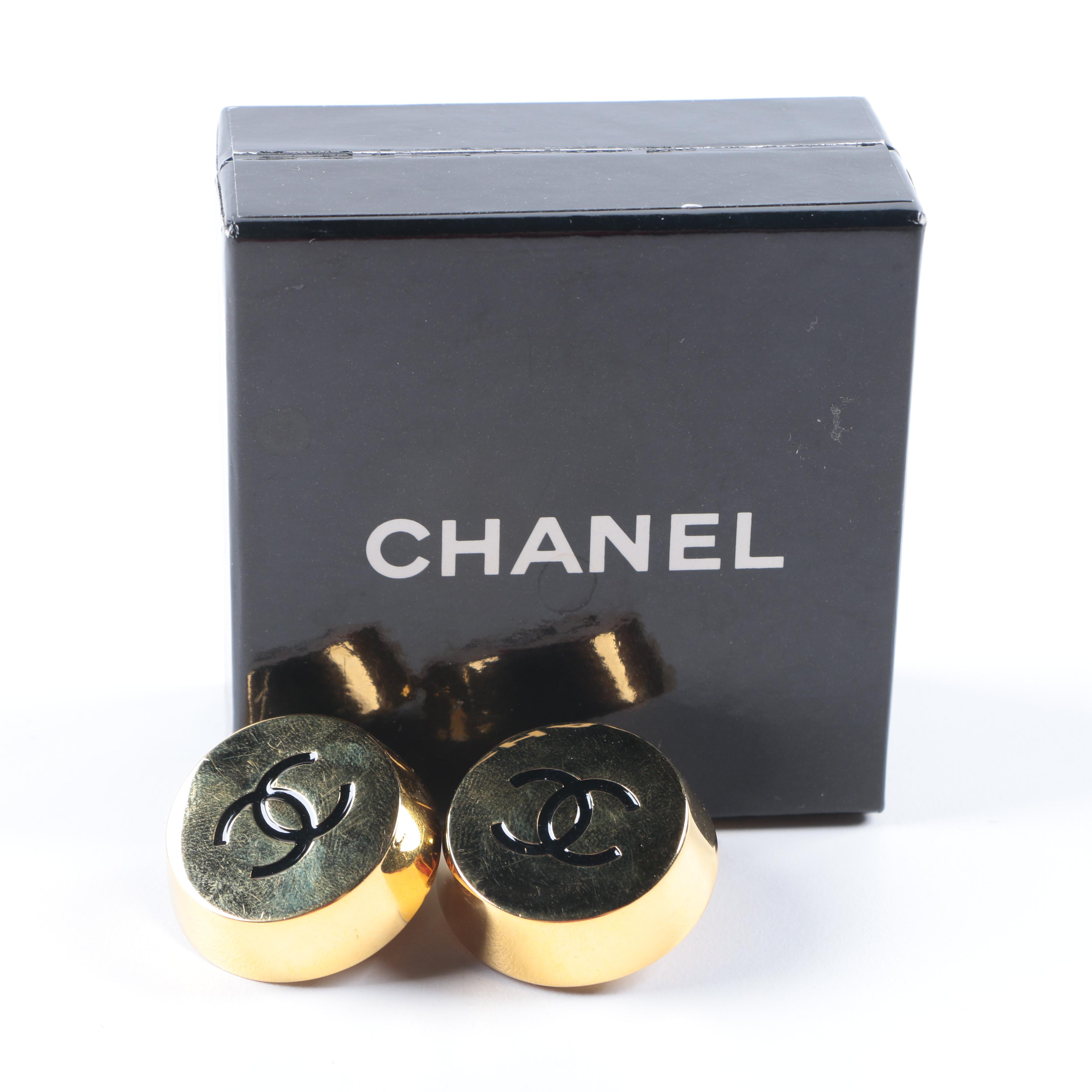 Channel Gold-Tone Earrings