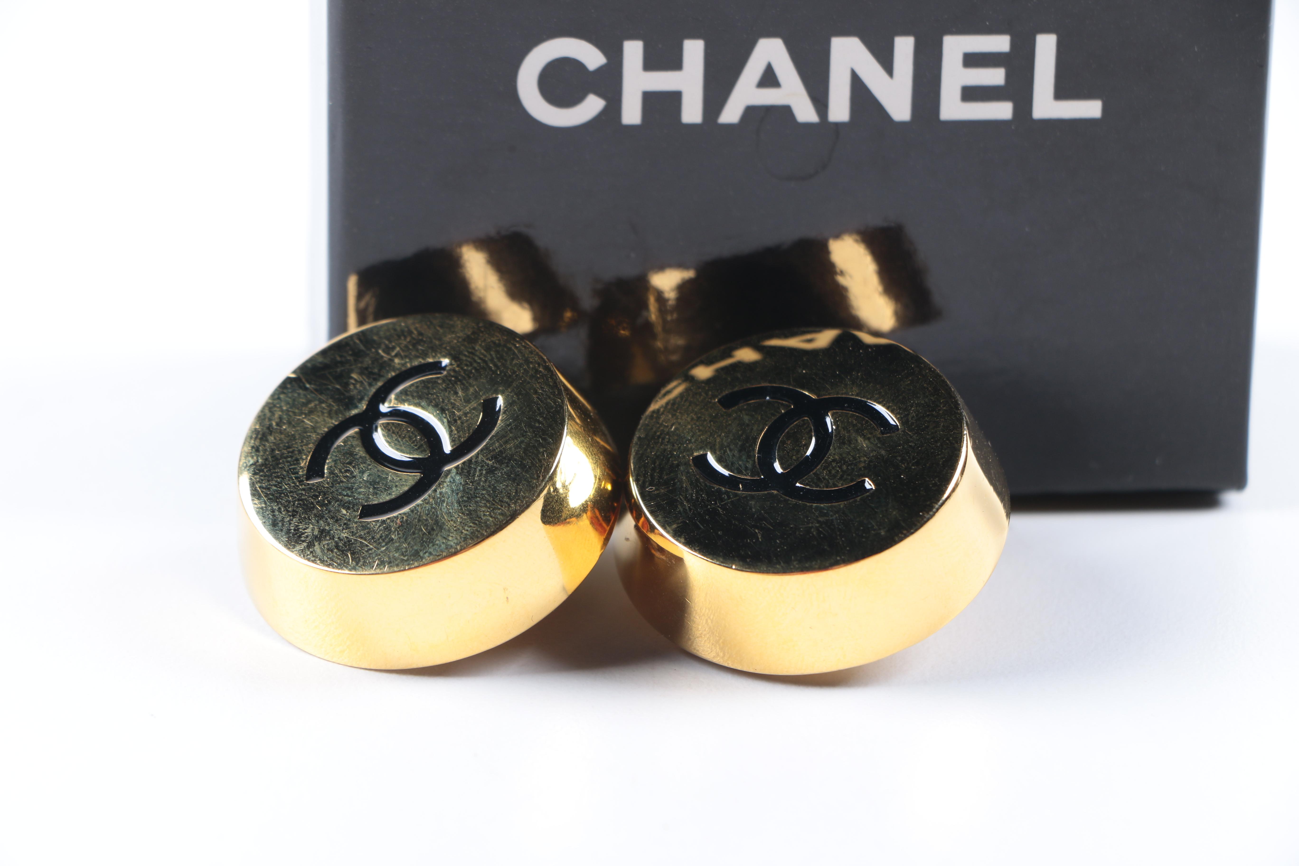Channel Gold-Tone Earrings