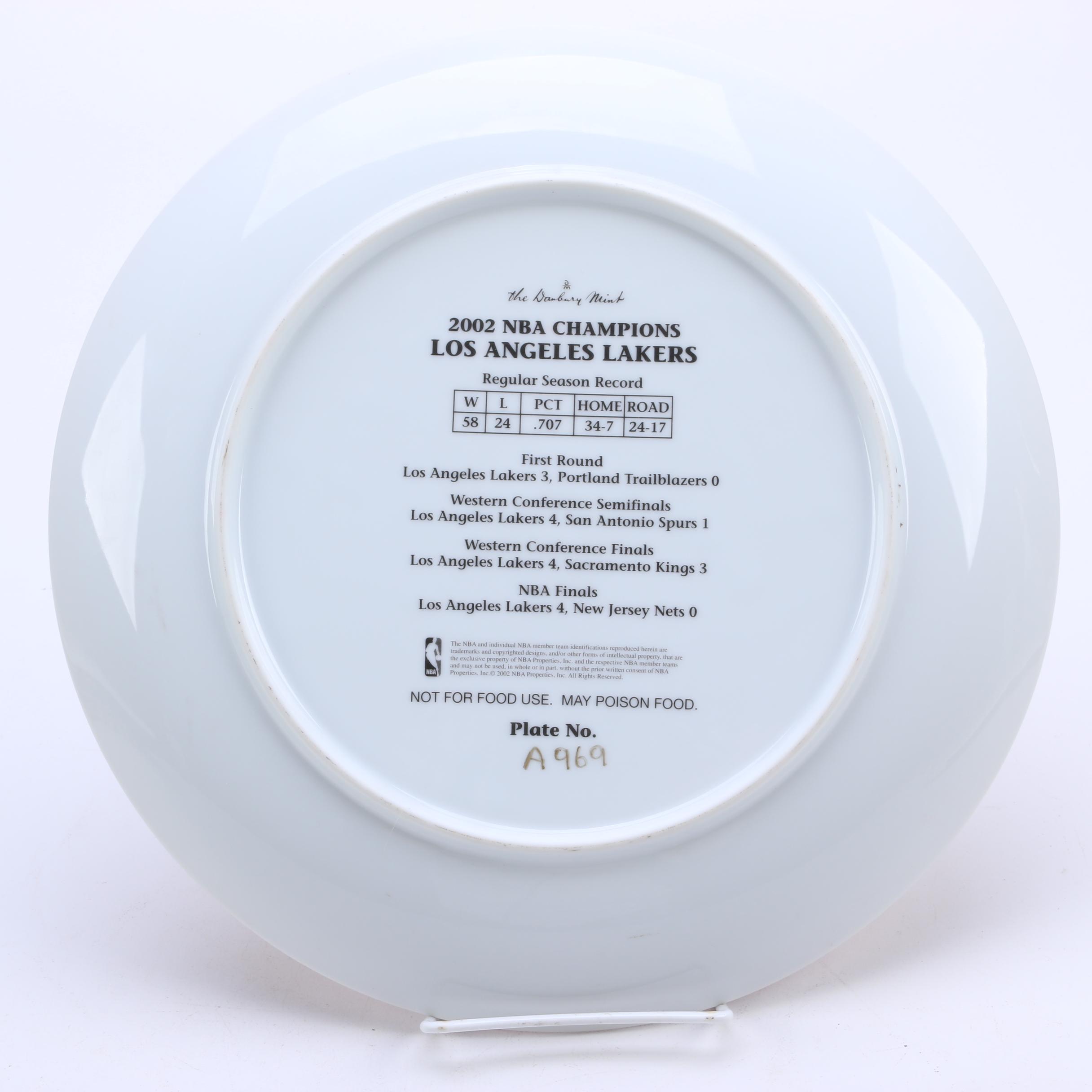 L.A Lakers 2002 NBA Champions Decorative Plate