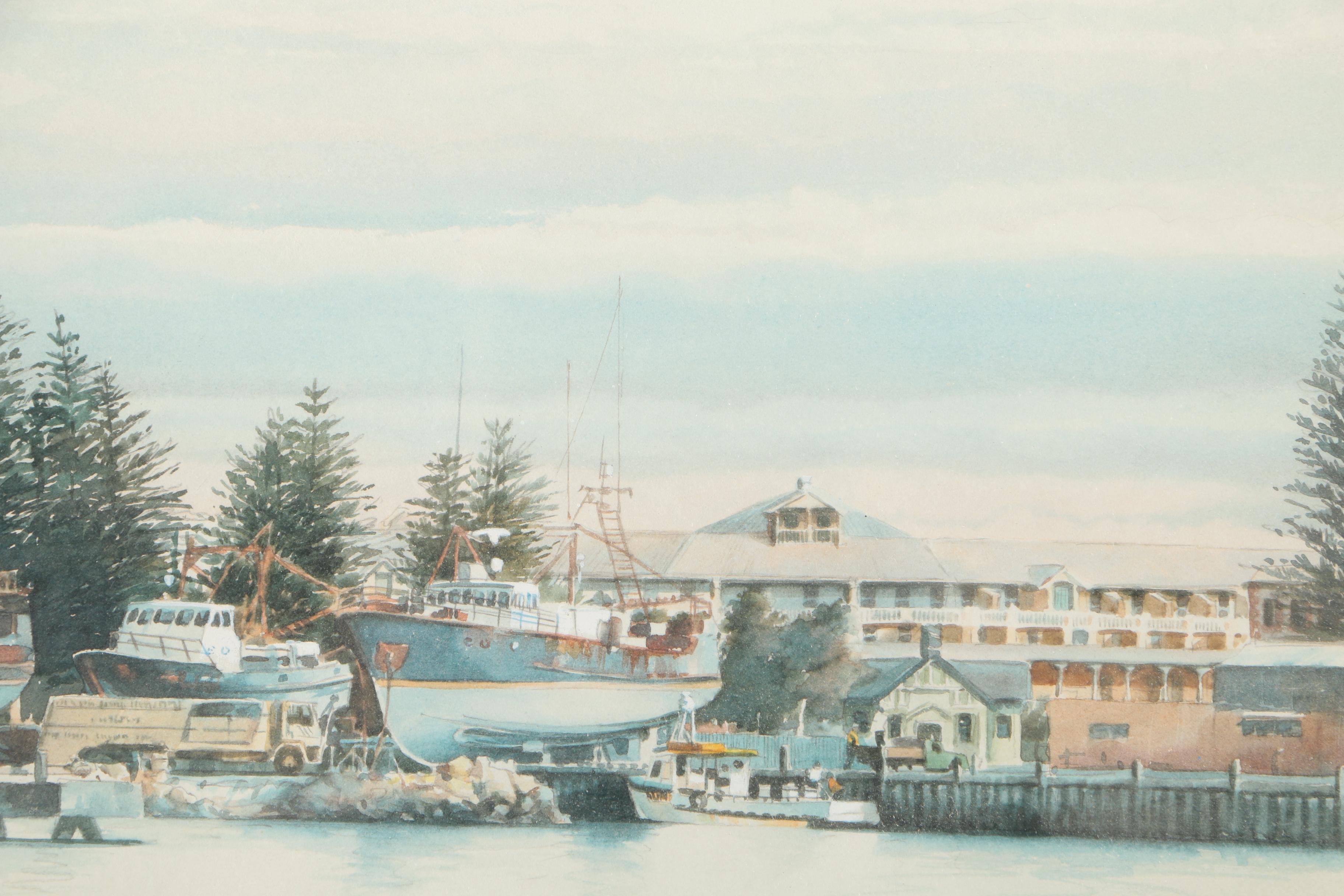 D.J. Brennan Watercolor Painting "Garden Lake, Rottnest (Back of the Lodge)"