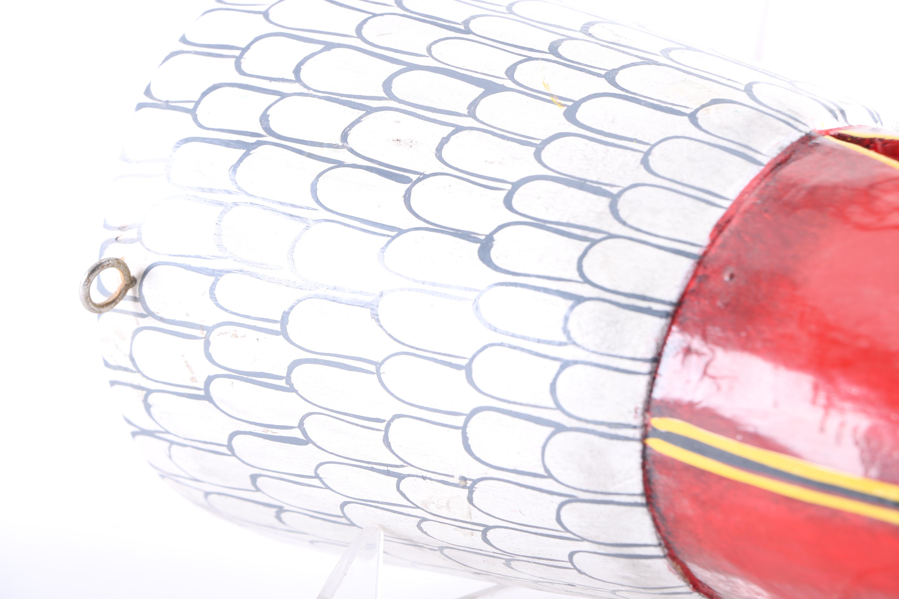 Hand-Painted Wood Carving of a Bird's Head